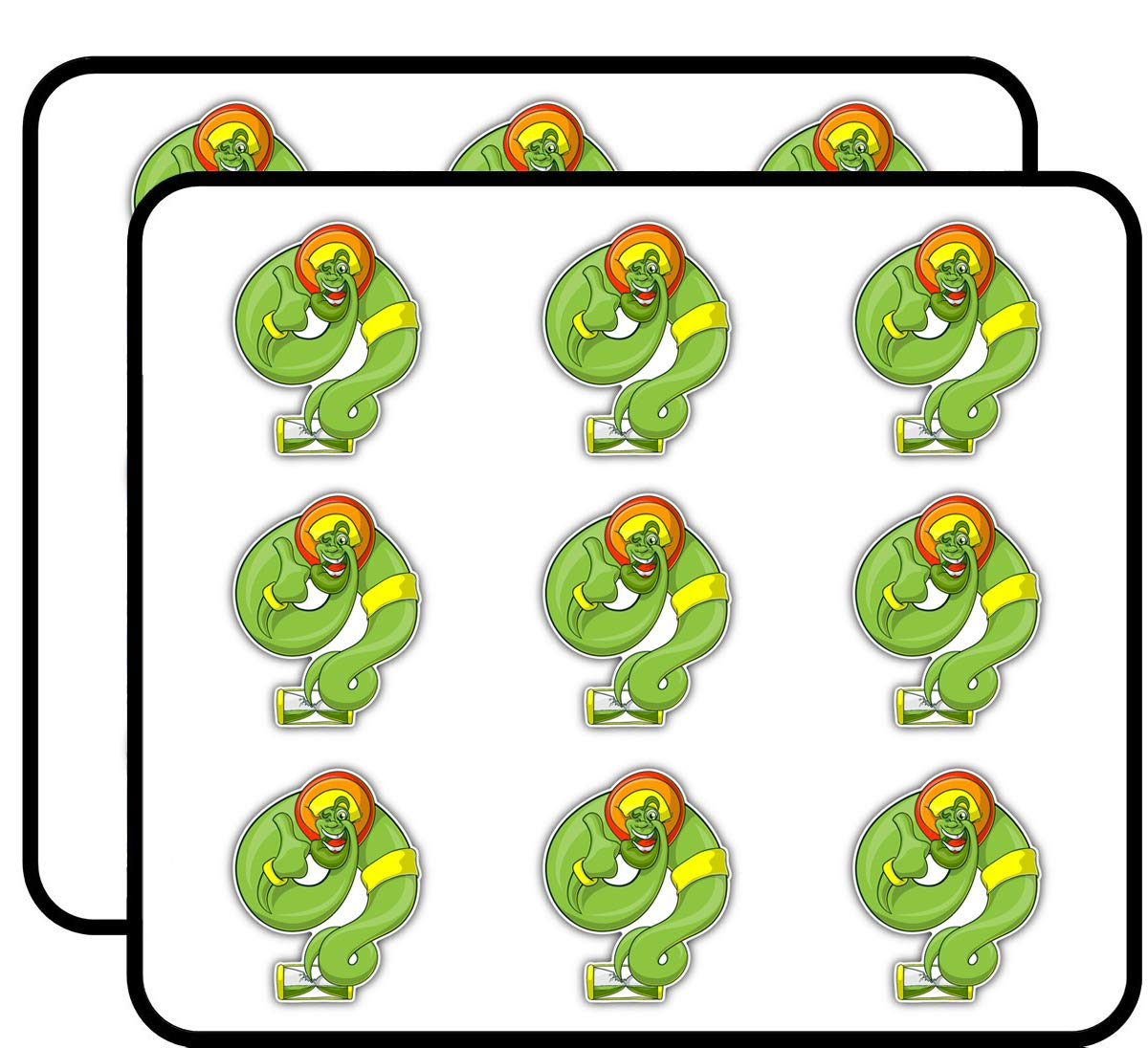 Genie Rastaman Cartoon 2 Inch 18-Pack Planner Stickers - Colorful Calendar & Scrapbooking Decals for Bullet Journals, DIY Crafts, and School Supplies