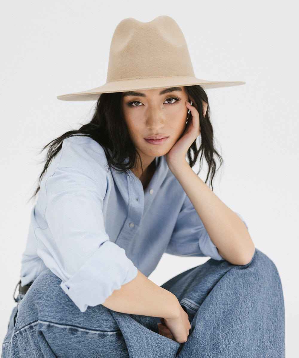 Emma Wide Brim Fedora Hat for Women - Stylish Sun Hat with UPF 50+ Protection - Perfect for Beach, Outdoor, and Summer Fashion