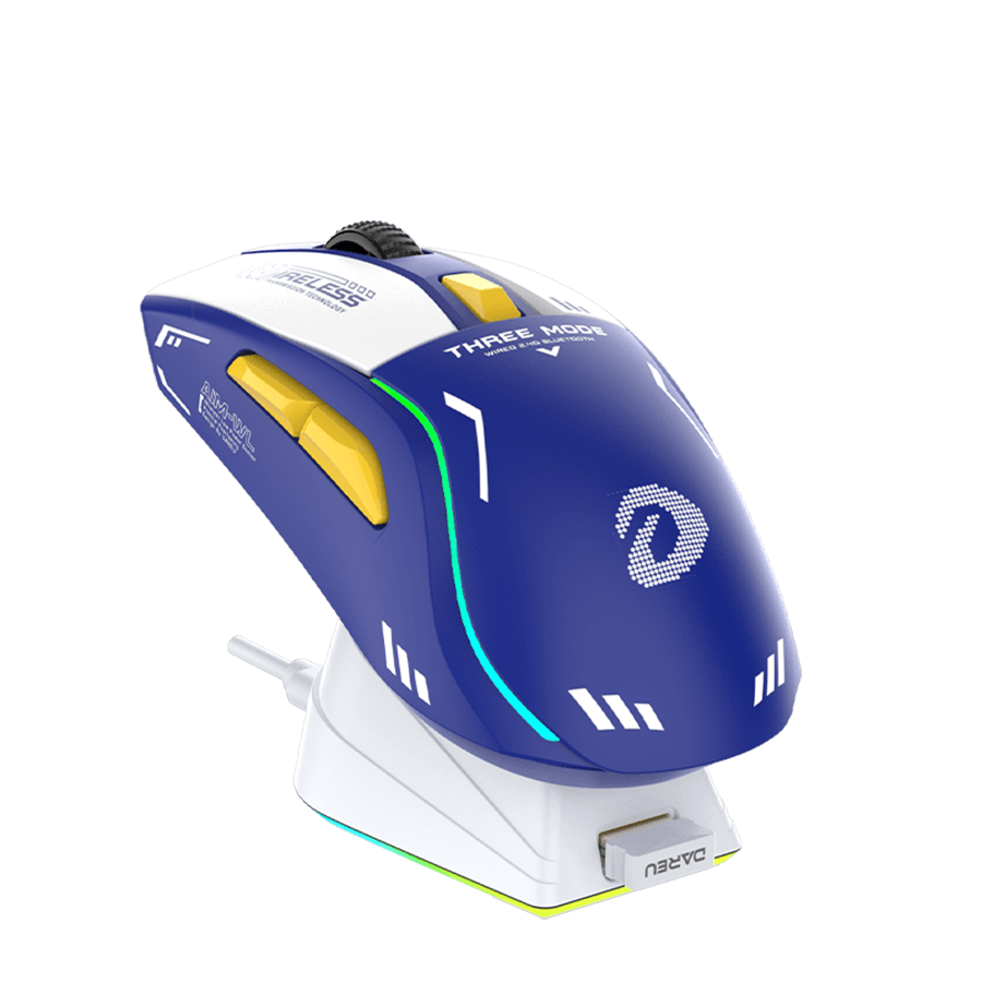 DAREU A950 Wireless Gaming Mouse with RGB Lighting, 16000 DPI, Rechargeable Battery & Charging Dock - Ergonomic Design for PC, Laptop, Mac Gaming & Office Work