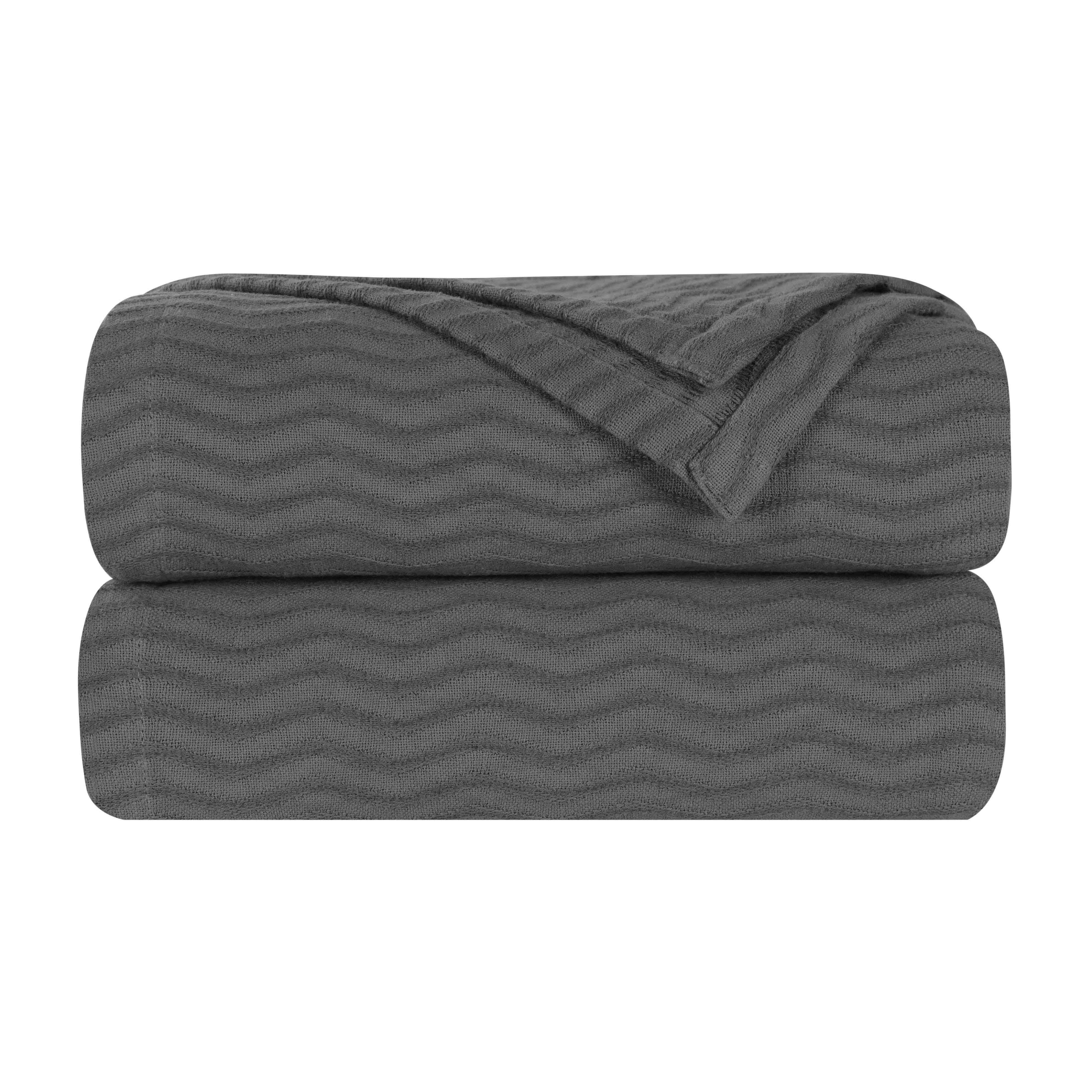 Jena Cotton Textured Chevron Lightweight Woven Blanket - Soft & Breathable Throw for Sofa, Bed & Outdoor Use - Cozy Home Decor & Picnic Essential