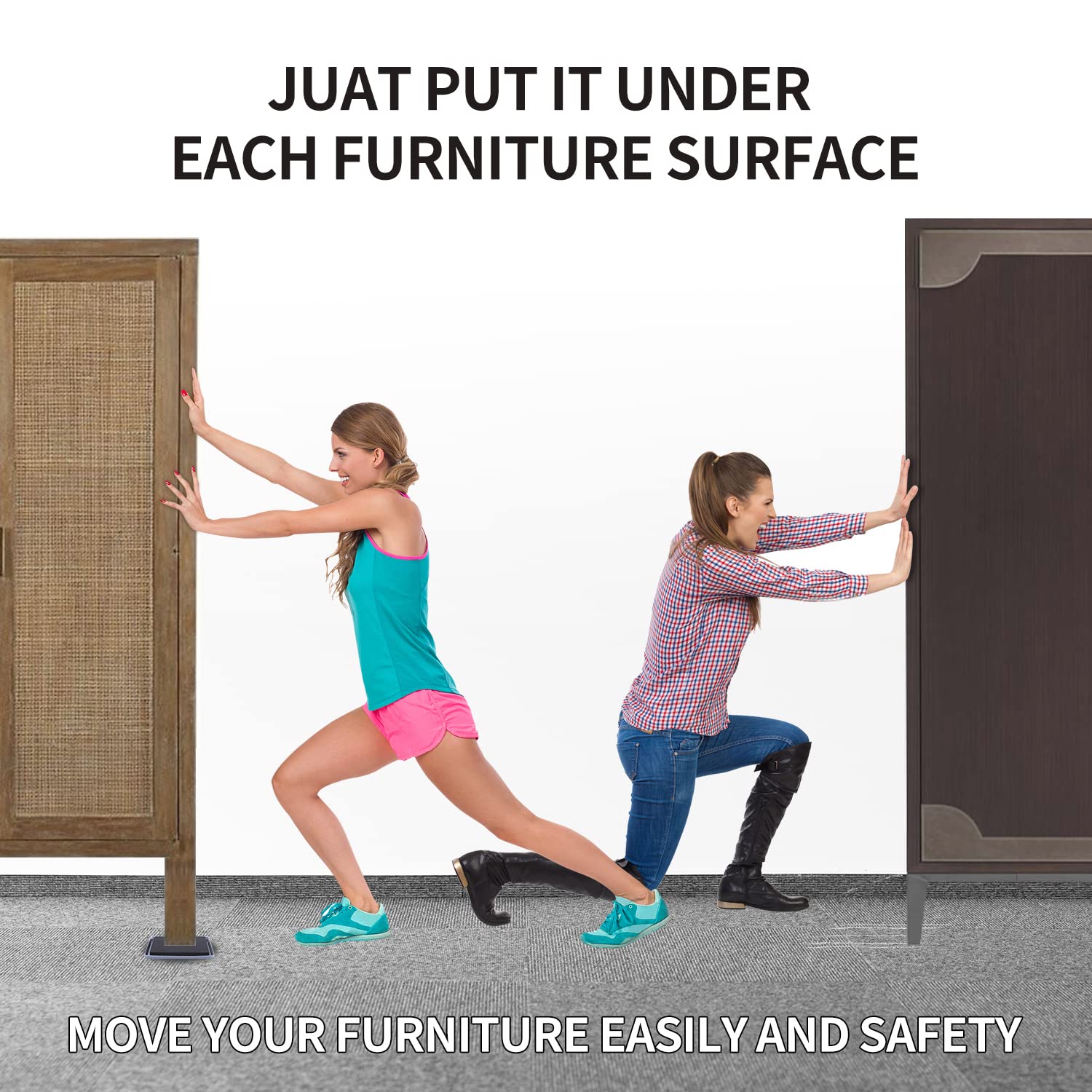 8 Pack Heavy Duty Furniture Sliders for Carpet - 5
