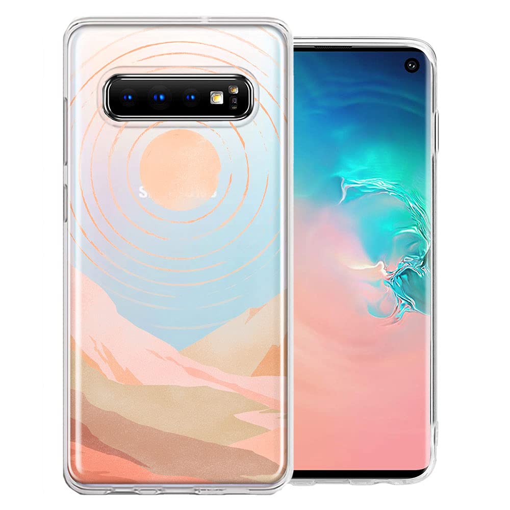 Samsung Galaxy S10 Plus Case - Desert Mountains Design Double Layer Protective Cover | Shockproof & Scratch Resistant for Everyday Use & Outdoor Activities