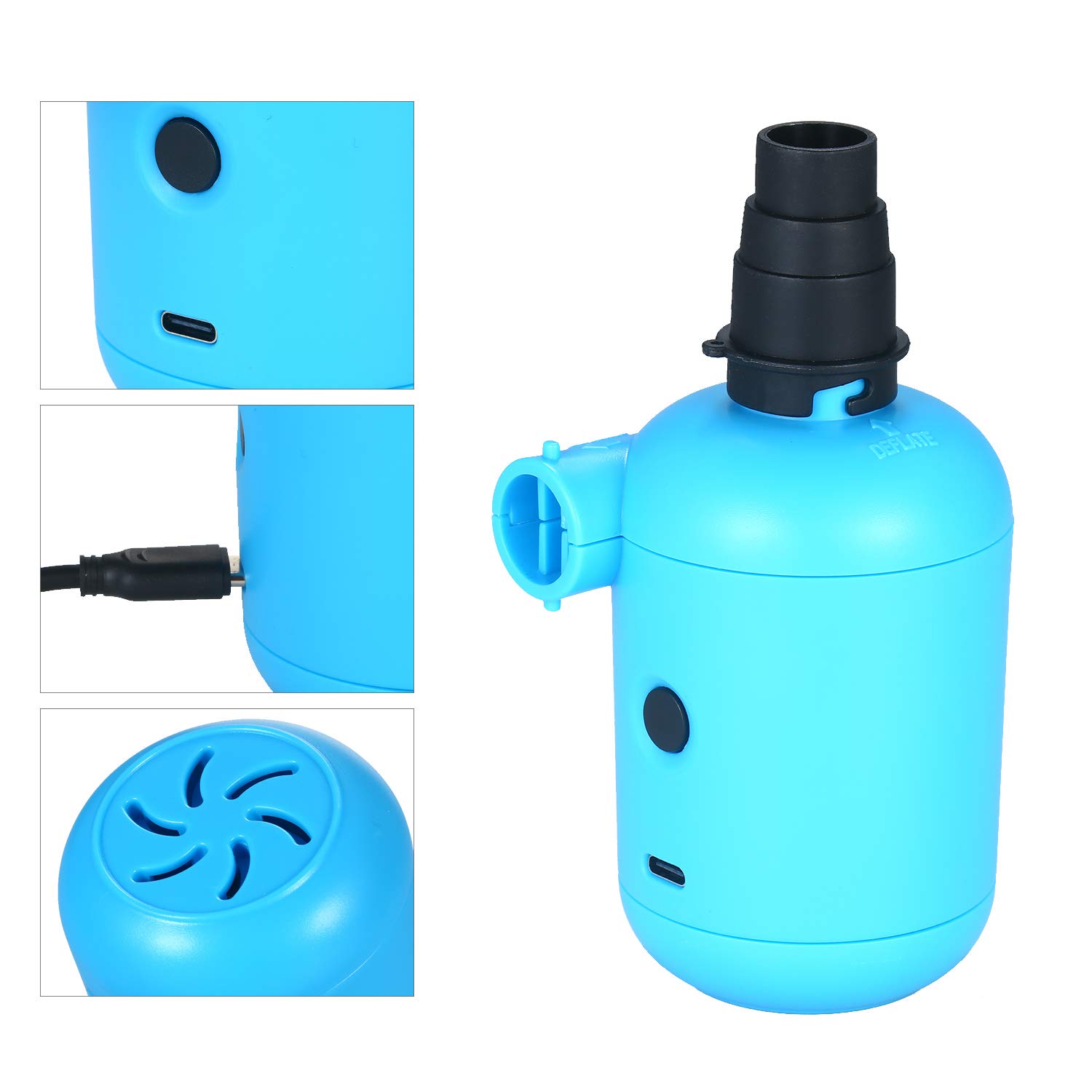Portable USB Electric Air Pump - Fast Inflator for Air Mattress, Boat, Sofa, Car & Camping Gear | Compact Travel & Emergency Use