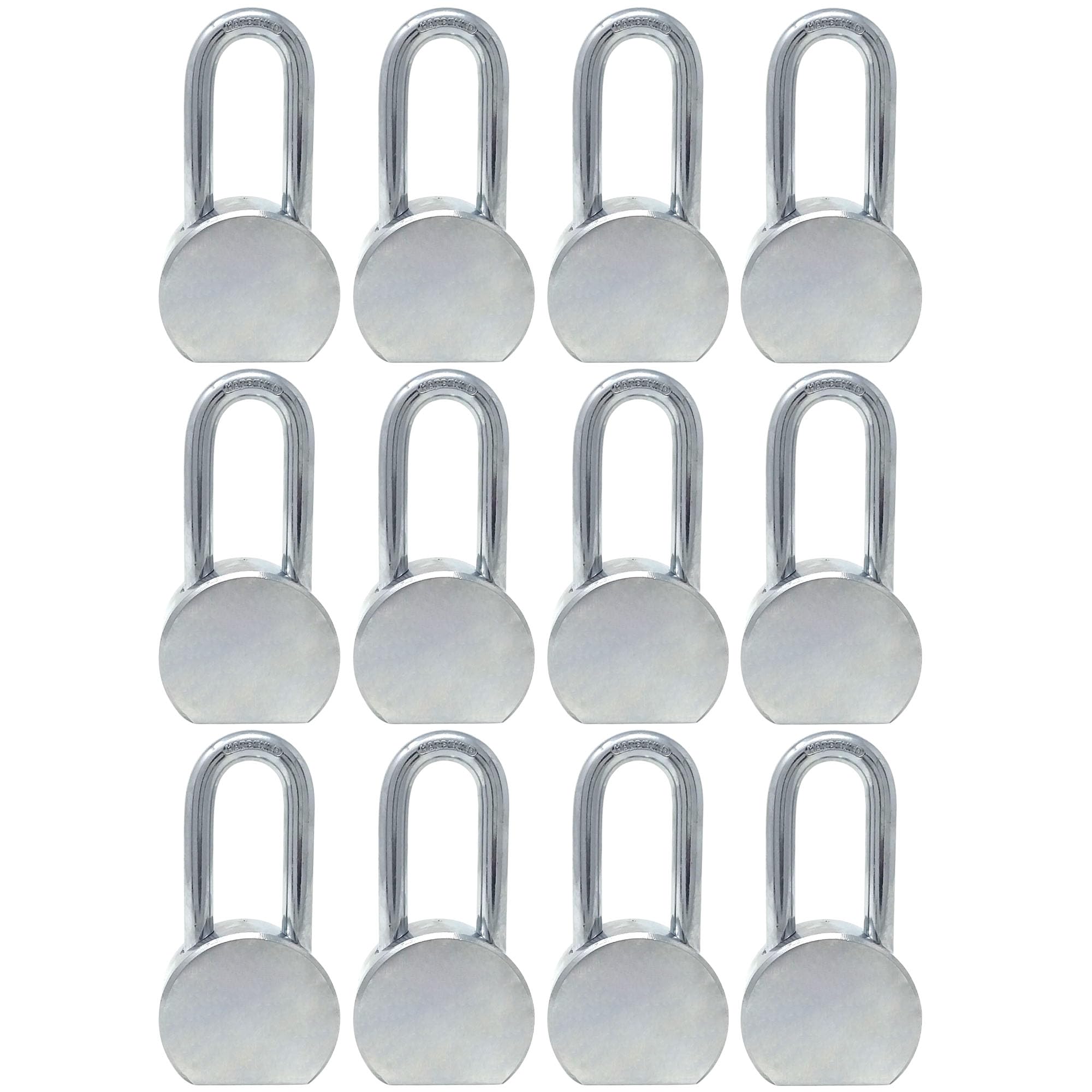 12 Pack Heavy Duty 65mm Hardened Steel Padlocks with 6 Pin Brass Cylinder - Secure Lock for Gates, Storage Units, Toolboxes & Outdoor Use - Wholesale Bulk Lot