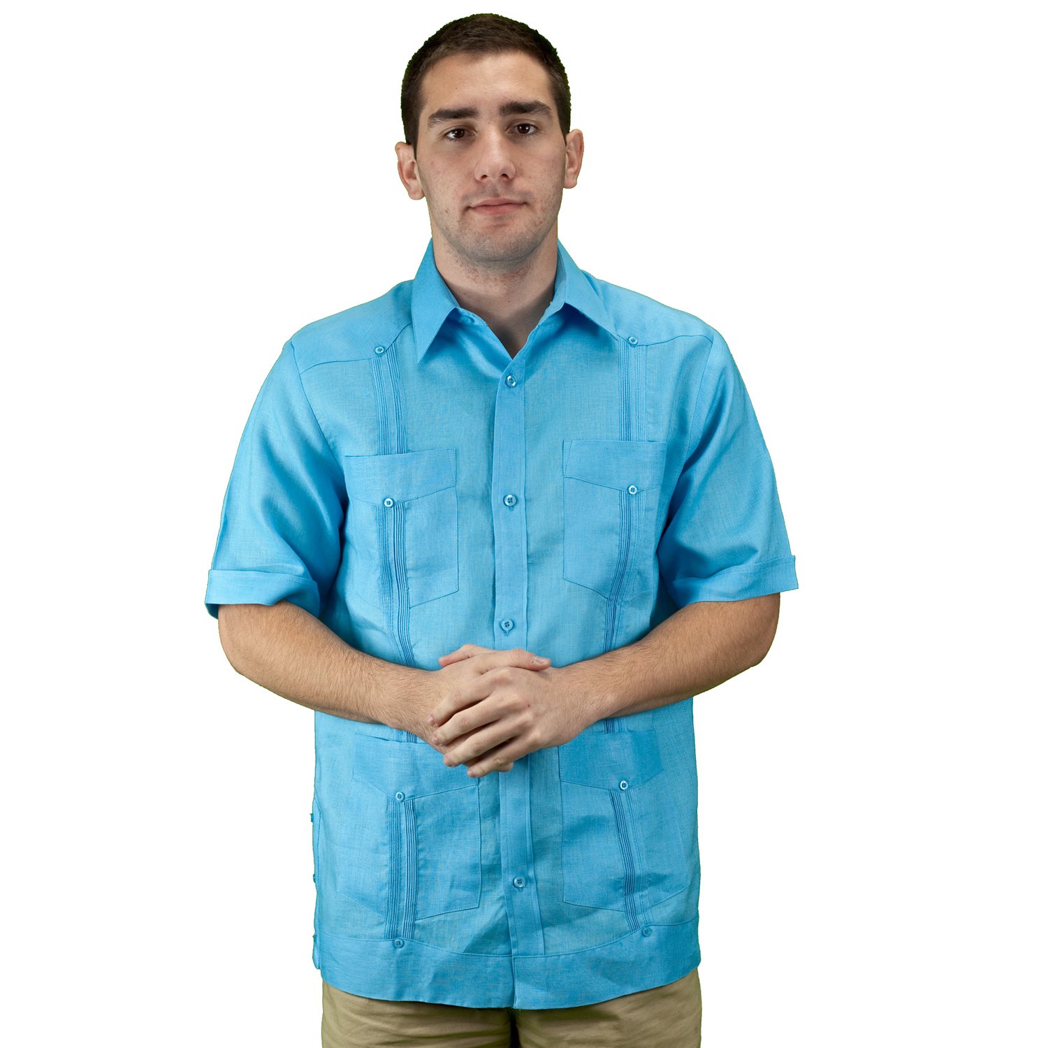 Authentic Cuban Men's Linen Guayabera Shirt - Breathable Summer Shirt for Casual Wear & Beach Vacations | Perfect for Weddings, Parties & Tropical Outings
