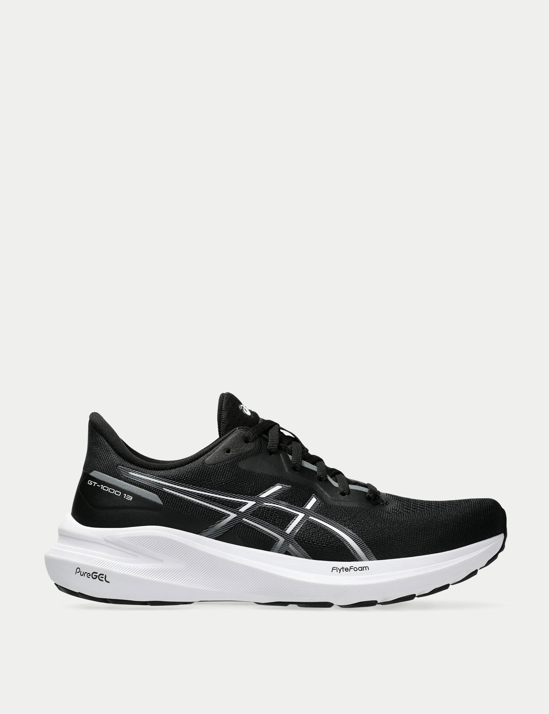 GT 1000 13 Running Shoes for Men - Black/White - Lightweight Athletic Sneakers for Jogging, Gym Workouts & Daily Wear