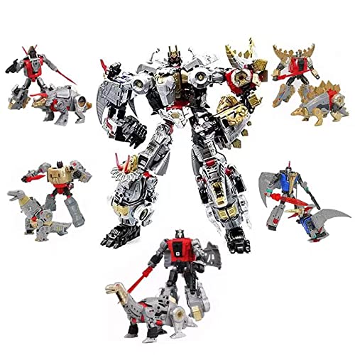 5-in-1 Anime Transformable Devastator Robot Dinosaur Action Figure - Movie-Inspired Collectible Toy Set for Kids & Adults | Perfect for Playtime, Display & Gifts