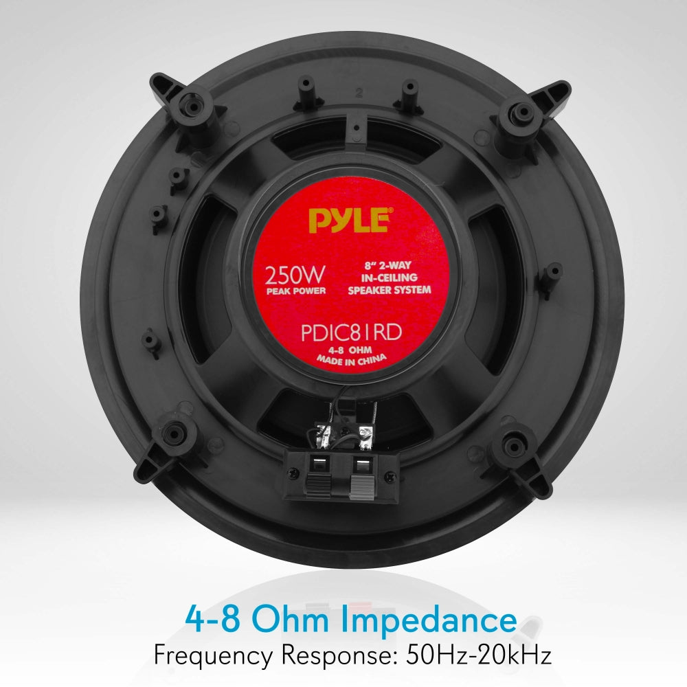 8.0'' In-Wall & Ceiling Speakers - High-Quality Home Audio System for Living Room, Bedroom, or Home Theater Installation
