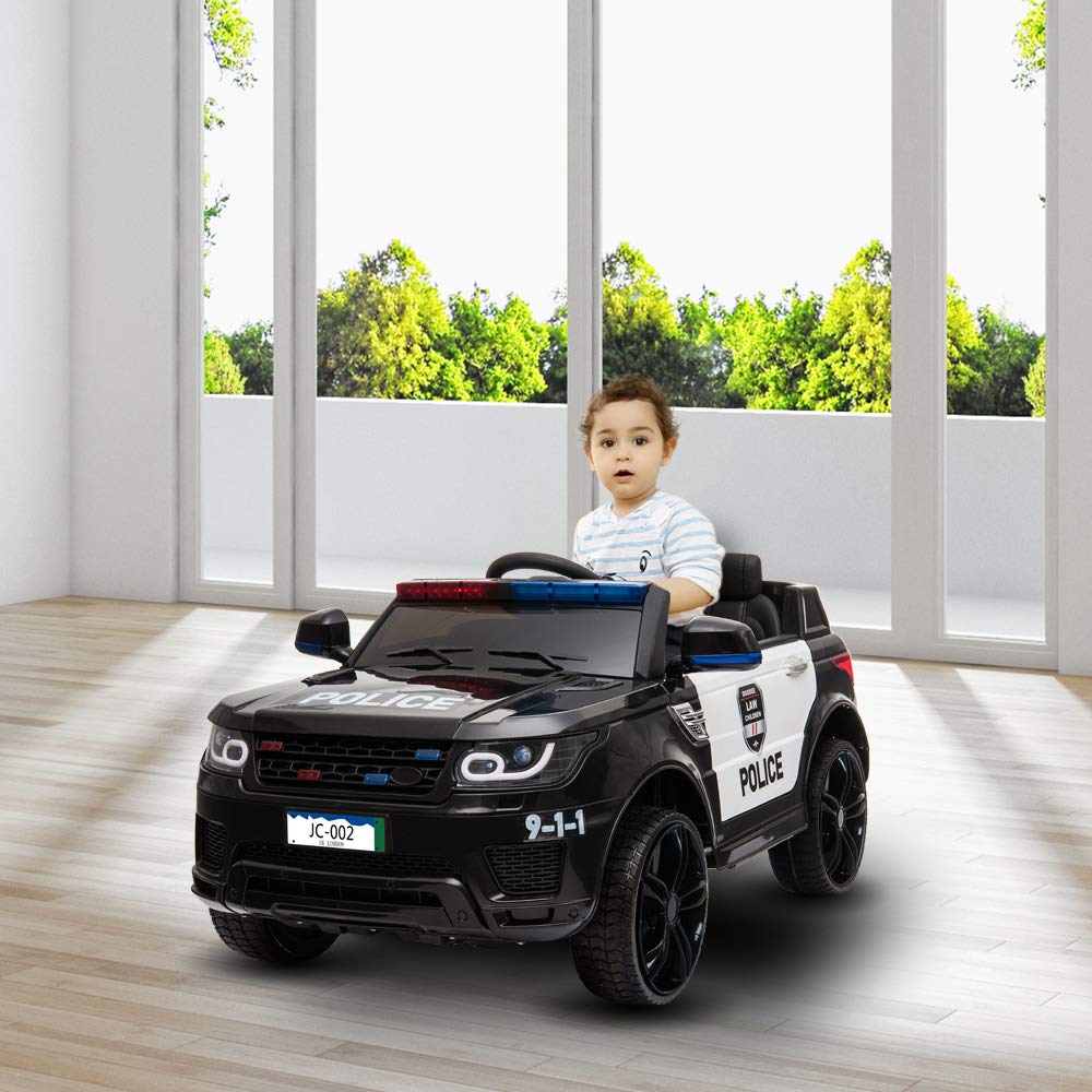 12V Kids Electric Police SUV Ride-On Car with Remote Control & LED Lights - Perfect for Outdoor Play