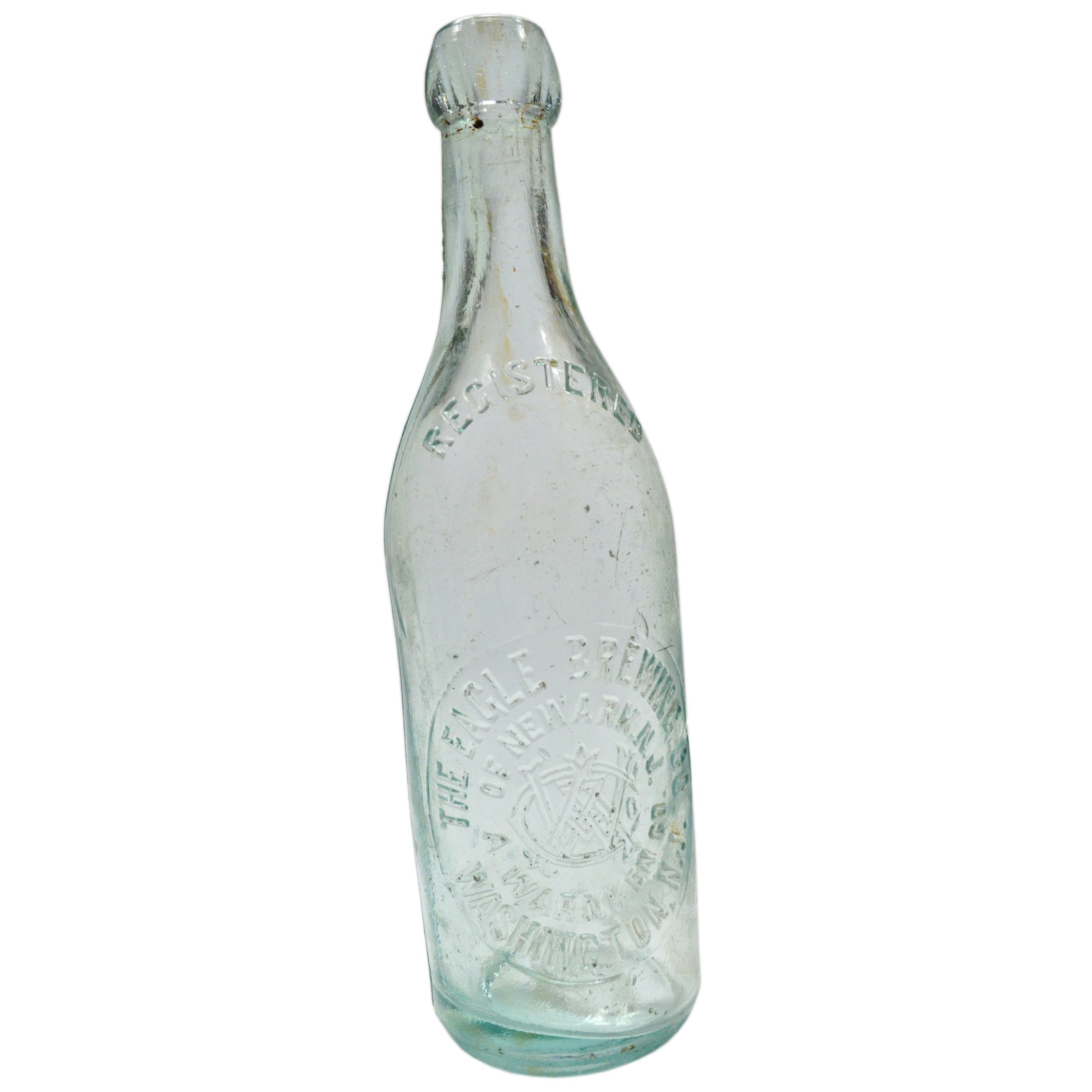 Vintage Antique Glass Blob Top Beer Bottle - A. Warnken Eagle Brewing Co. Washington NJ - Perfect for Home Bar Decor, Beer Collectibles & Retro Kitchen Display
