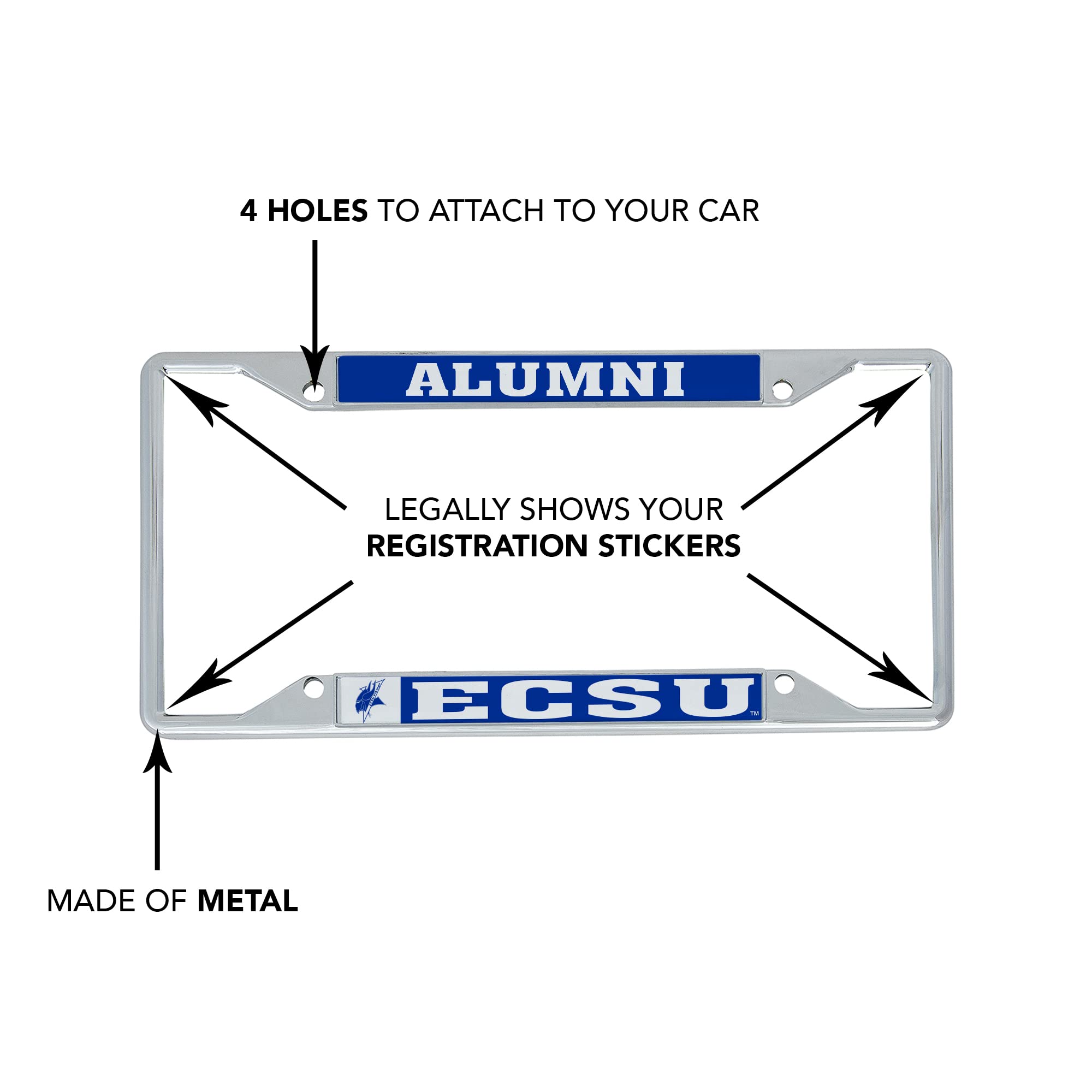 Elizabeth City State University Vikings Metal License Plate Frame - Desert Cactus Design Car Accessory for Alumni (Front/Rear Mount) - Perfect for Tailgating, Alumni Events & School Pride Display