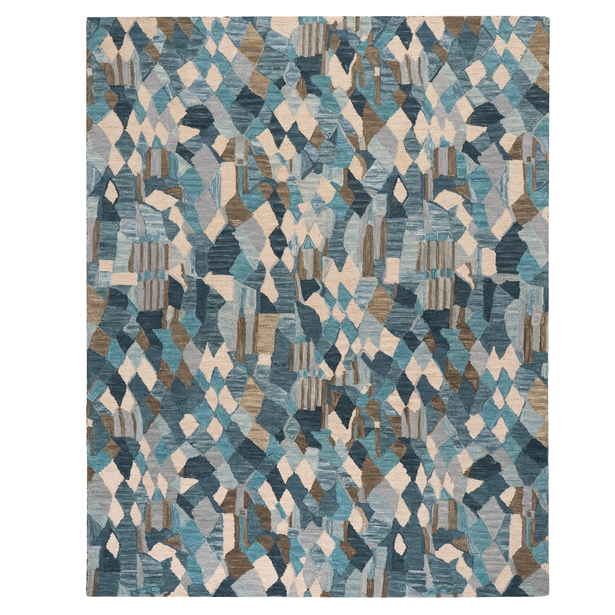 Deer Leap Hand Hooked Wool Rug - Soft Blue Area Rug for Living Room, Bedroom & Home Decor | Eco-Friendly & Durable