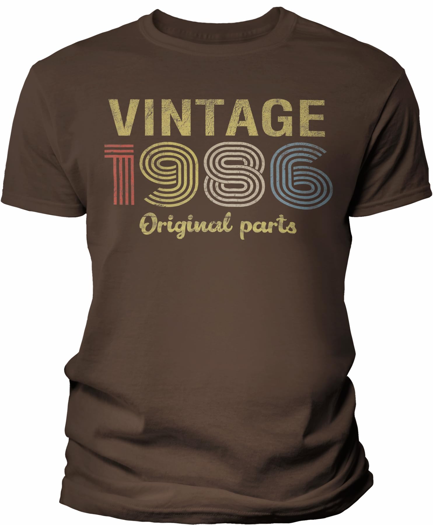 1986 Vintage Original Parts 39th Birthday Gift T-Shirt for Men - Retro 39 Year Old Birthday Present - Perfect for 1986 Born, Milestone Celebrations & Themed Parties