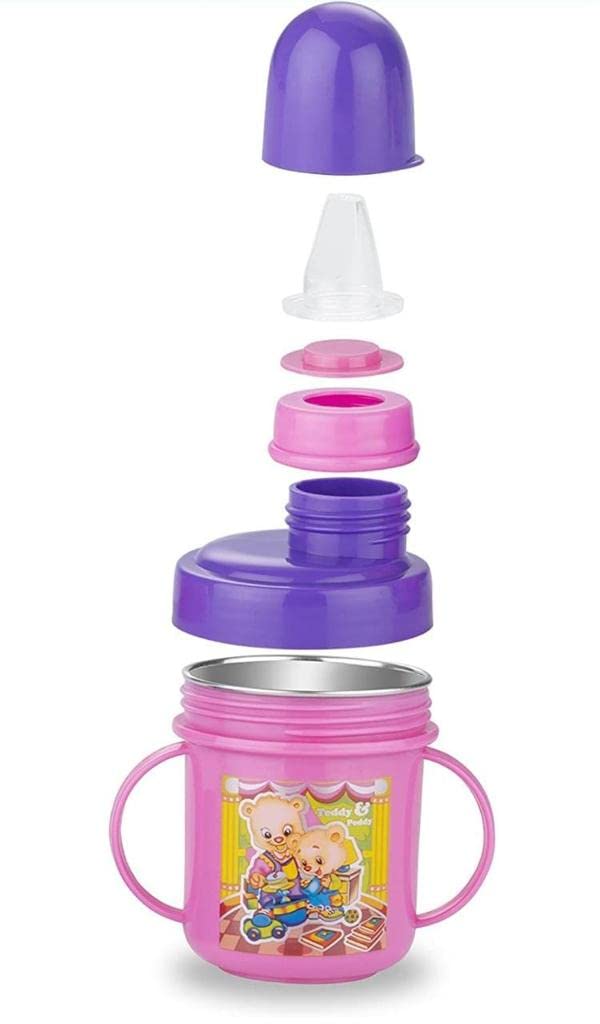 LD LUCIDO DECORE Stainless Steel Baby Sippy Cup with Spout - 320ml Leak-Proof Toddler Cup for Boys & Girls Ages 3-18 Months - Ideal for On-the-Go, Daycare & Travel