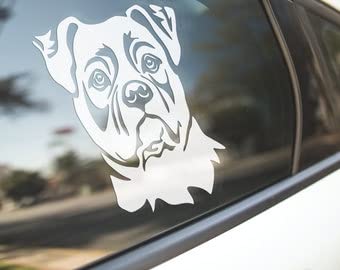 American Bulldog Vinyl Decal Sticker - Durable Pet Lover Car, Truck, Window, Wall & Laptop Decoration - Perfect for Smooth Surfaces & Personalizing Your Belongings | Great for Dog Enthusiasts & Home/Office Decor