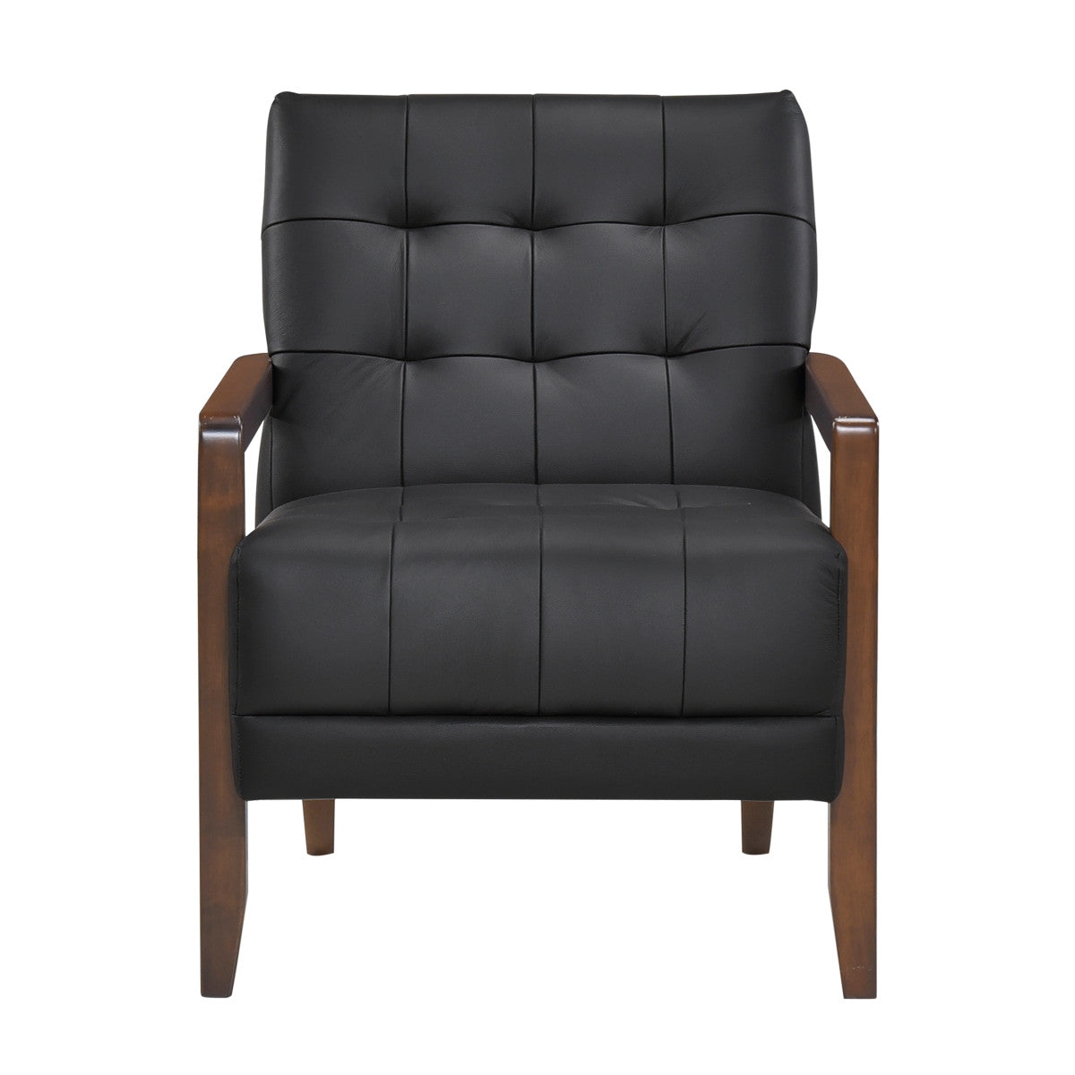 Archam Accent Chair - Modern Black Lounge Chair for Living Room, Bedroom & Office - Comfortable Upholstered Armchair with Sturdy Metal Legs