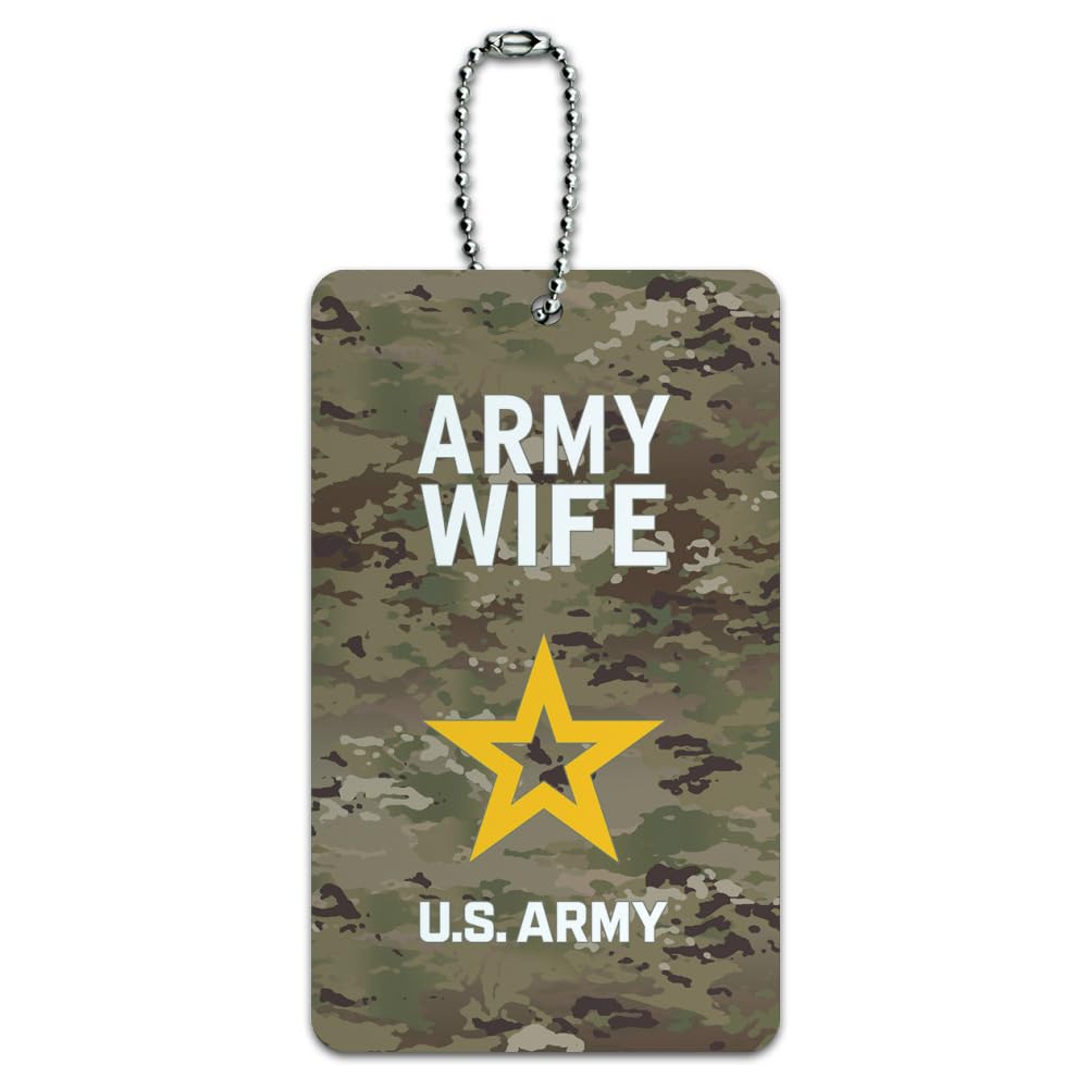 U.S. Army Wife Luggage Tag - Durable Military Spouse Suitcase ID Card for Carry-On Bags - Perfect for Travel, Deployment & Military Family Gifts