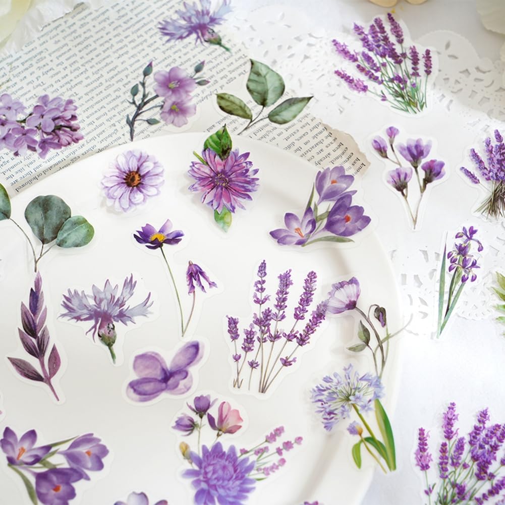 Autumn Flower Stickers 100pcs - Scrapbooking, DIY Crafts for Journals & Planners