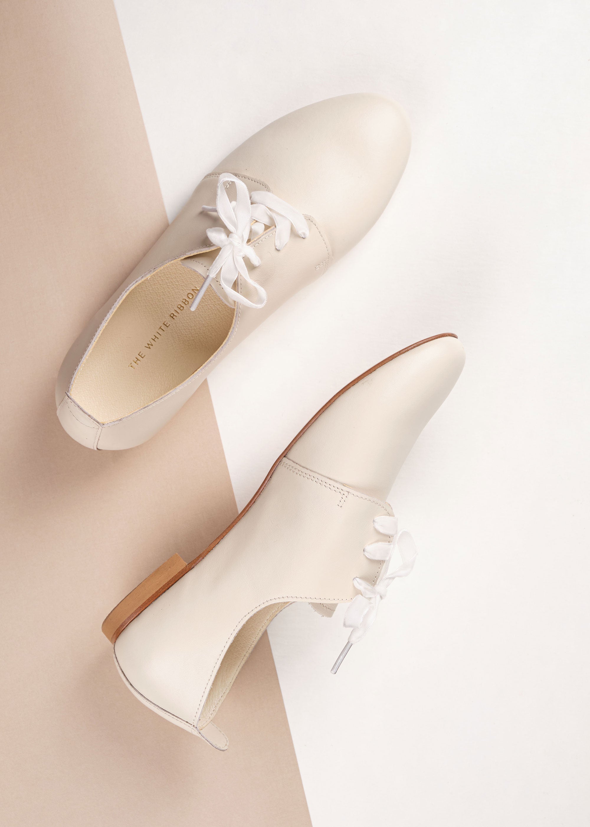 AVA Light Ivory Oxford Shoes for Men - Classic & Comfortable Dress Shoes for Business, Office & Formal Occasions