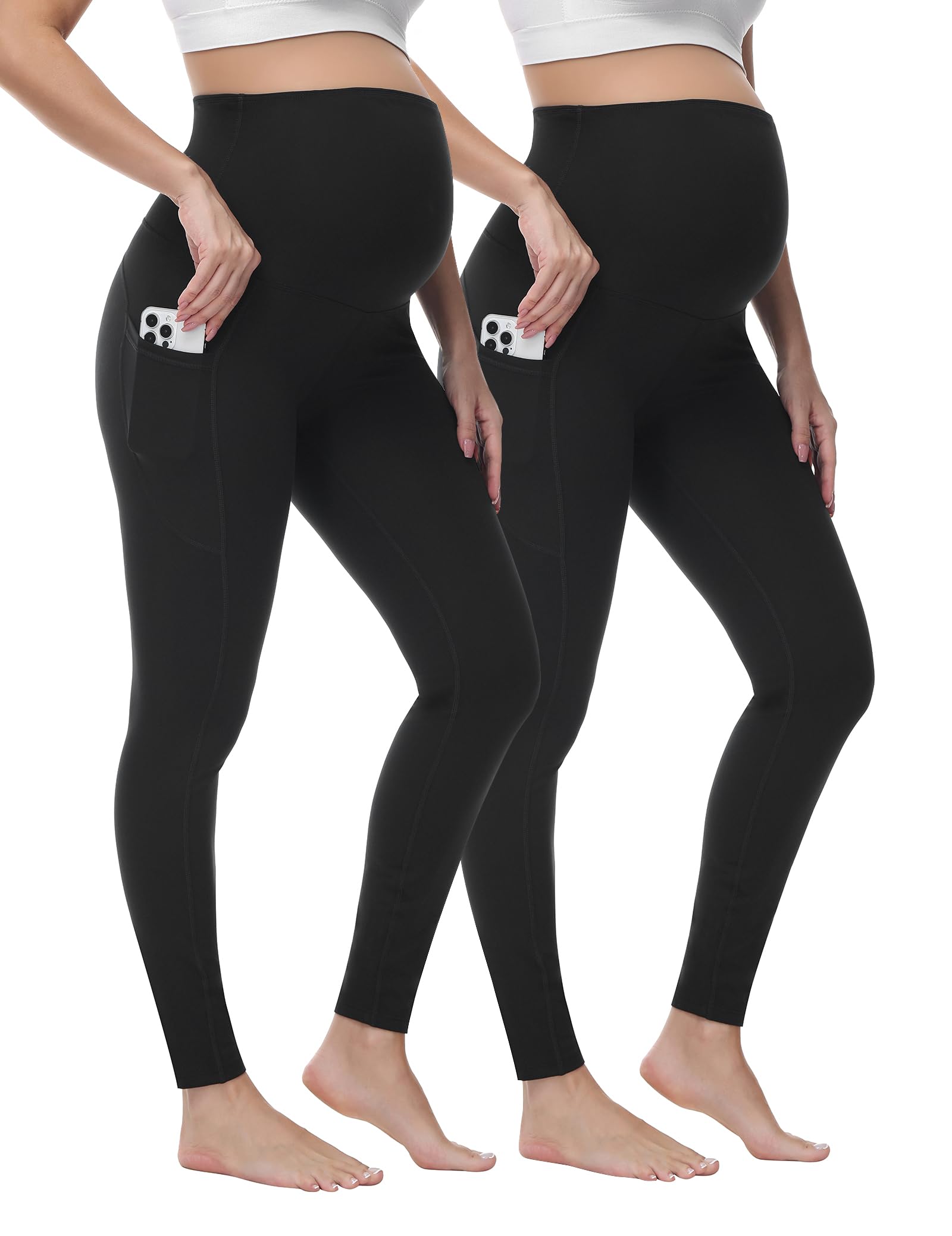 HOFISH Women's Maternity Leggings - Over The Belly Soft Stretchy Yoga Pants for Pregnancy, Non-See-Through Workout & Everyday Wear - Perfect for Prenatal Exercise, Yoga, and Comfortable Daily Use