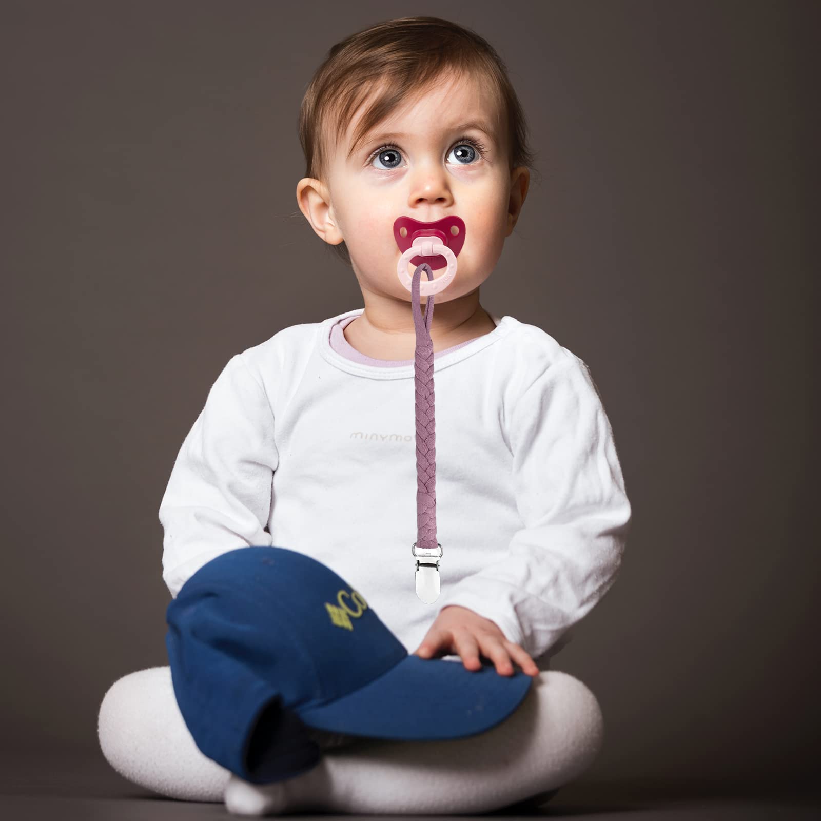 Braided Pacifier Clips for Babies - Unisex Binky Clips with Teether for Gifts & Daily Use