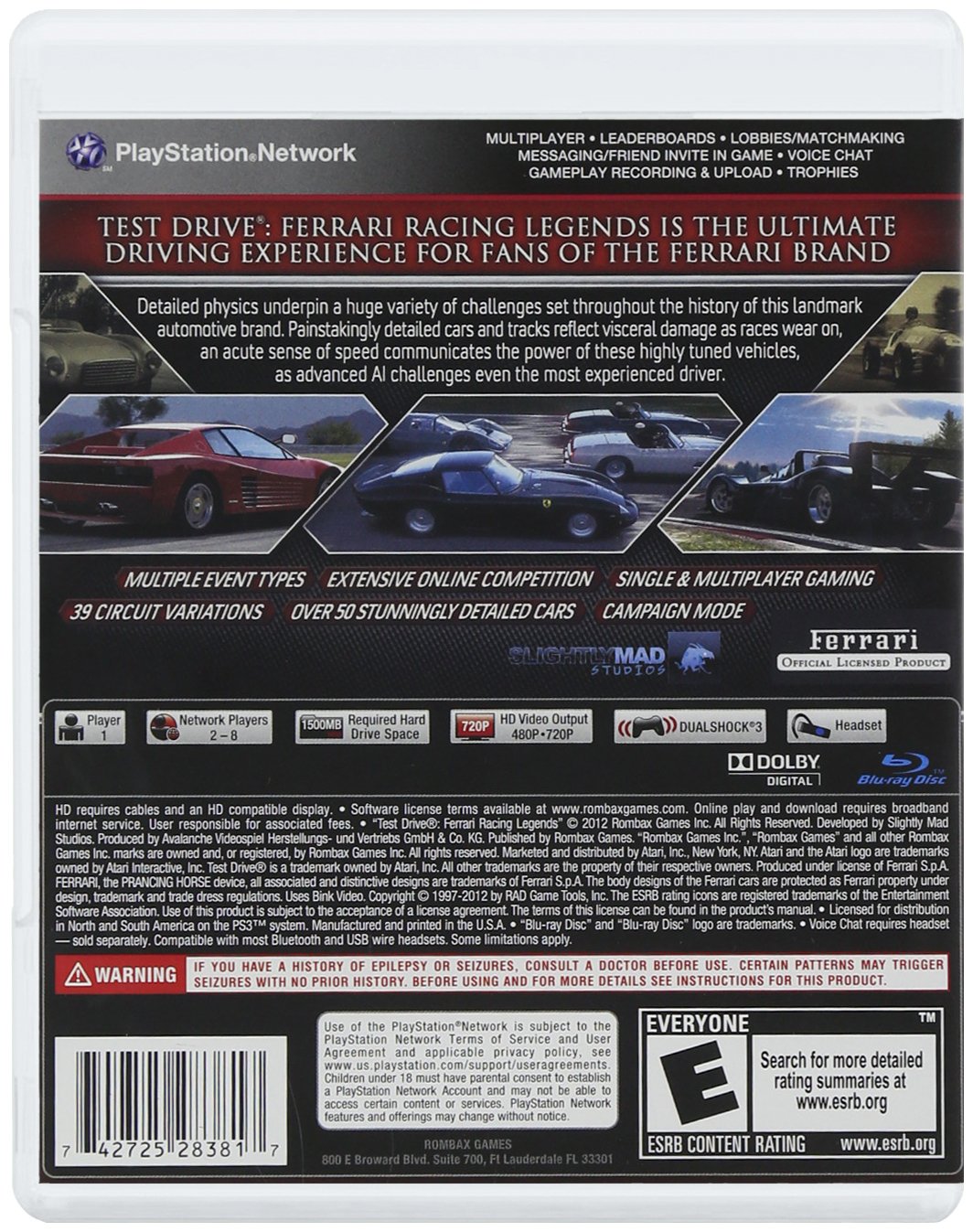 Test Drive: Ferrari Legends - PS3 Racing Game | Authentic Ferrari Experience | Perfect for Racing Enthusiasts & Gift for Gamers