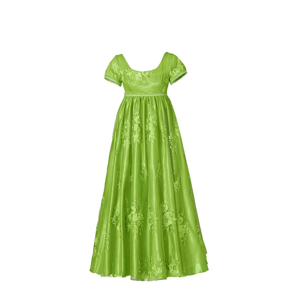 RocailleCos Penelope Featherington Bridgerton Cosplay Dress - Regency Era High Waist Tea Party Ball Gown for Costume Events, Renaissance Fairs & Themed Parties