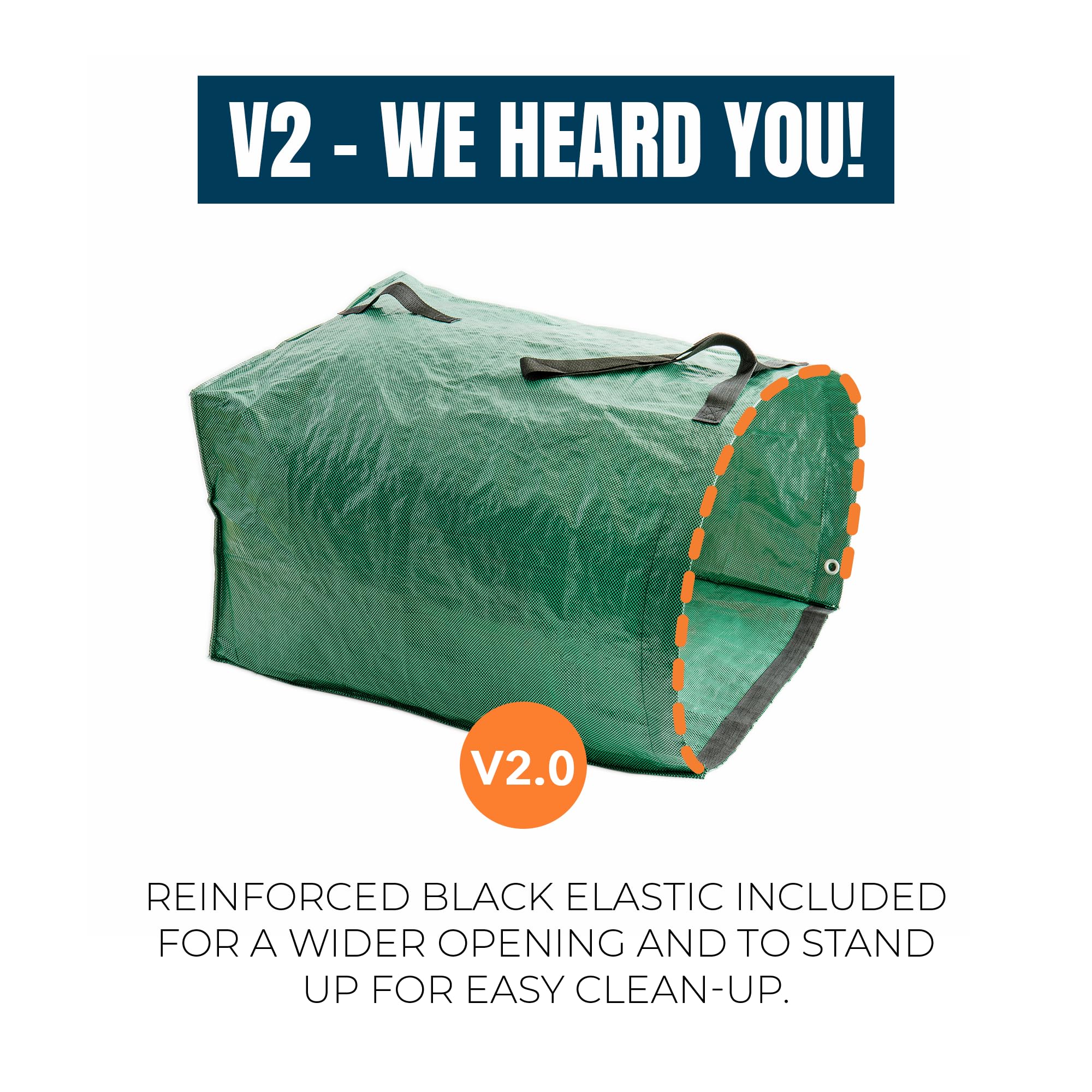 MEKKAPRO Big Gulp Leaf Bags - 2 Pack Heavy Duty 53 Gallon Yard Waste Bags with Reinforced Handles | Reusable Garden Debris Bags for Leaves, Grass Clippings & Lawn Cleanup | Perfect for Fall Yard Work, Landscaping & Home Gardening