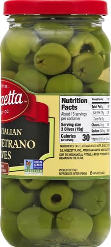 Mezzetta Pitted Castelvetrano Italian Green Olives, 8 oz Jar | Premium Imported Olives for Charcuterie Boards, Salads & Mediterranean Recipes