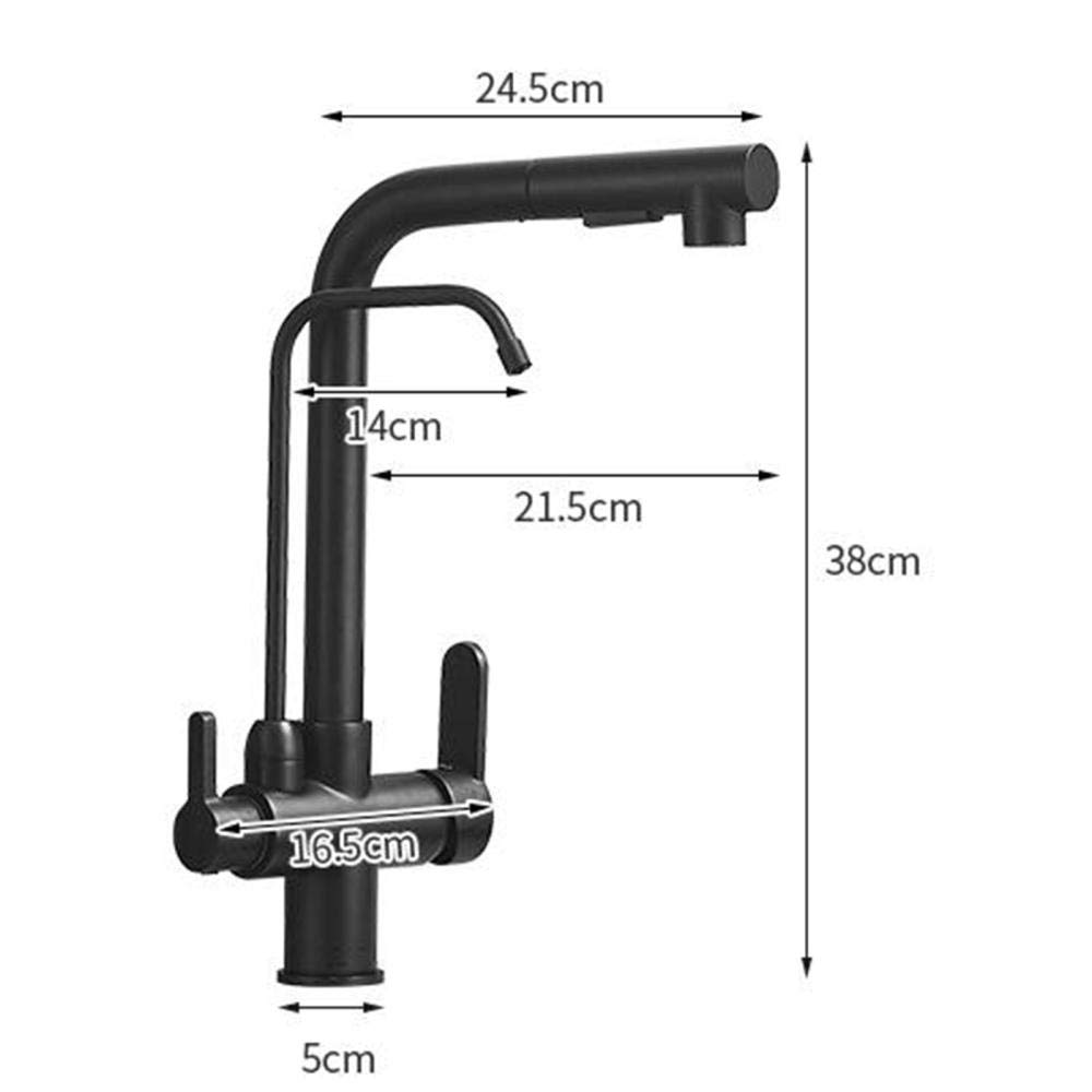 3 in 1 Black Pull-Out Kitchen Faucet with Water Filter - Hot & Cold Pure Water, 2 Spray Modes, 360° Rotation - Perfect for Modern Kitchens, Dishwashing & Food Prep