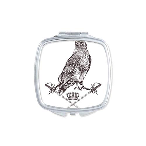 DIYthinker Baroque Style Eagle Sword Crown Animal Mirror - Portable Compact Double Sided Pocket Makeup Mirror for Travel, Home Vanity & Gift