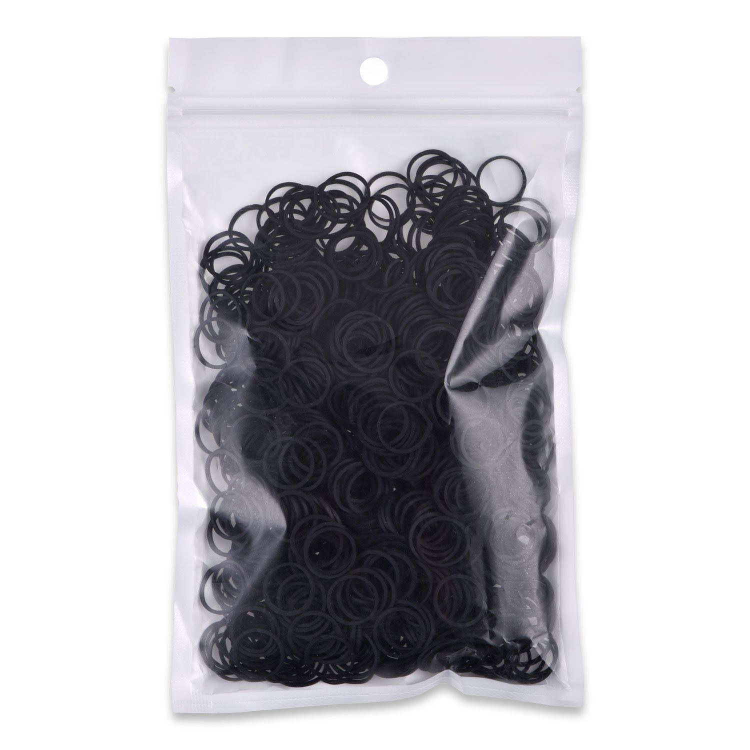 Hicarer 1000 Mini Soft Elastic Rubber Bands for Kids Hair Braids & Hairstyles - Black - Perfect for DIY Hair Accessories, Braiding, Ponytails & Crafts