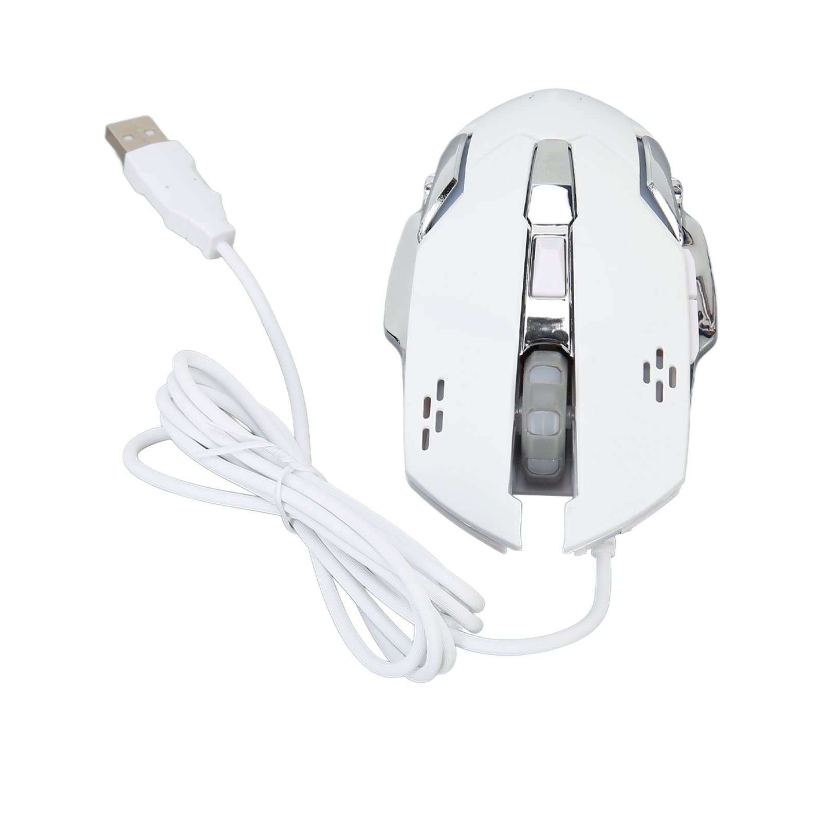 KIMISS RGB Wired Gaming Mouse - 6 Buttons, 4 Adjustable DPI (1200/1600/2400/3600), Ergonomic USB Optical Computer Mouse with White Audible Click - Perfect for PC Gaming, Office Work & Home Use