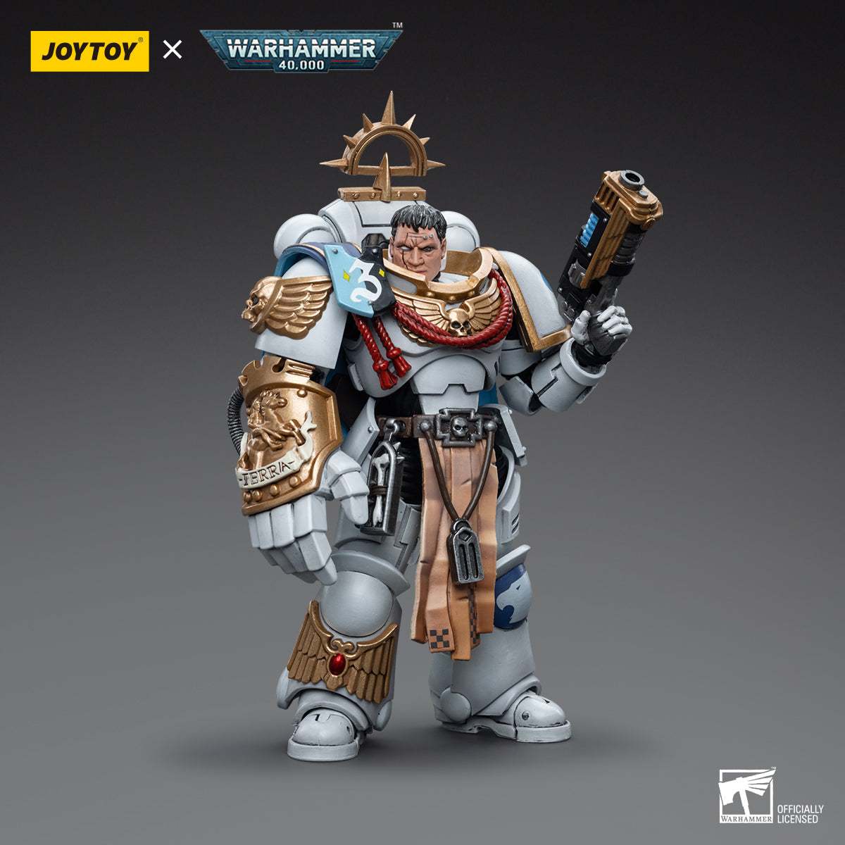 1/18 JOYTOY Warhammer 40K Space Marines White Consuls Intercessors Action Figure Set (3pcs) - Perfect for Collectors, Wargaming, and Tabletop Battles