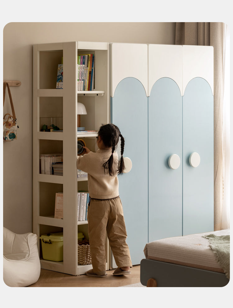 Pine Solid Wood Kids Wardrobe - Durable & Stylish Storage for Bedroom, Nursery, or Playroom - Perfect for Organizing Clothes, Toys & Accessories