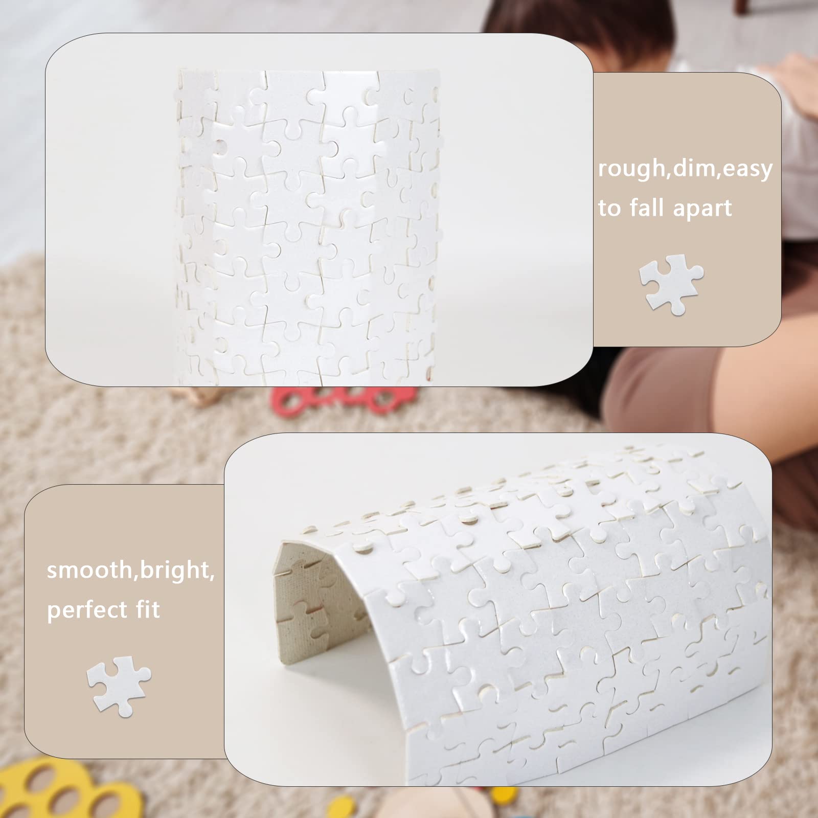 10 Sets Sublimation Puzzle Blanks - 80 Pieces DIY Heat Press Jigsaw Puzzles for Custom Heat Transfer | Perfect for Personalized Gifts, Home Decor & Craft Projects