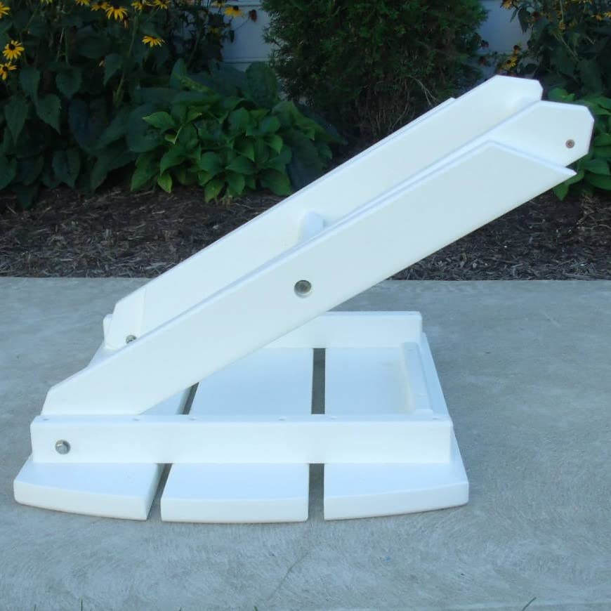 Folding End Table - Lightweight Poly Furniture for Patio, Deck, or Indoor Use - Bright White - Space Saving Design - Easy to Carry & Store