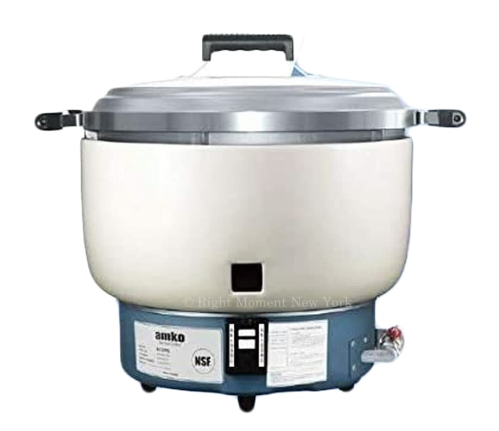Amko AK-55RC 55-Cup Natural Gas (LNG) Rice Cooker - Large Capacity Commercial Rice Steamer for Restaurants, Catering & Bulk Cooking - Perfect for Asian Cuisine, Meal Prep & Food Service Businesses