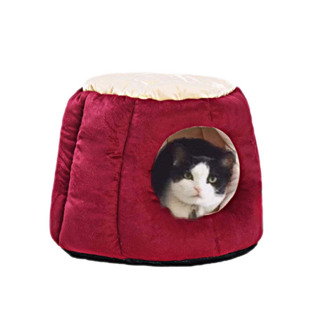 Oncpcare Soft Warm Cat Condo & Dog Bed - Frustum-Shape Pet Hideout for Winter, Stylish Cat Hut & Puppy Bed for Indoor Comfort | Perfect for Cozy Napping & Winter Warmth