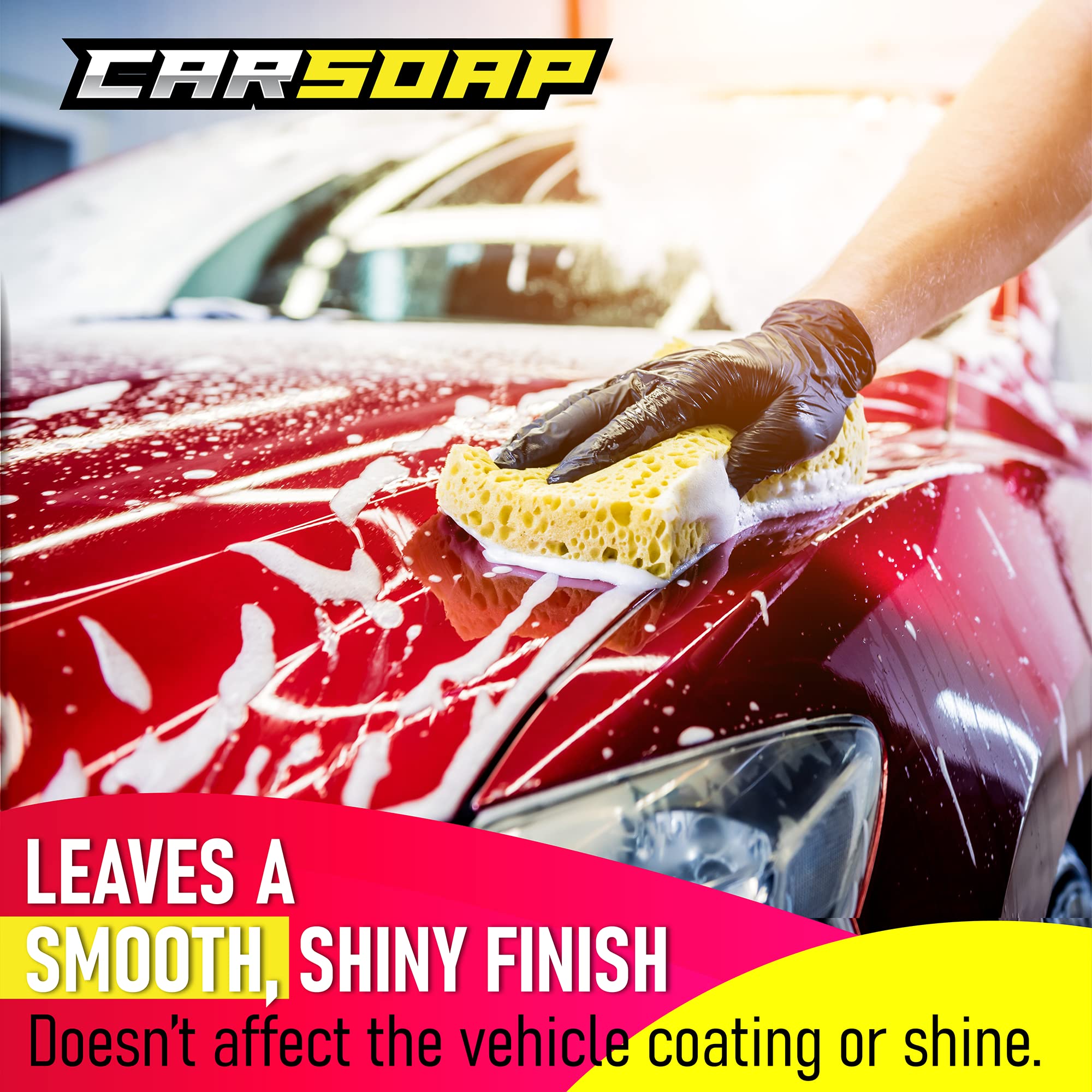 Premium Concentrated Car Wash Soap - 16 oz Gentle Foaming Car Detergent for Dirt, Grime, Pollen & Dust - Streak-Free Fast Cleaning Lather - Ideal for Hand Washing, Auto Detailing & Vehicle Maintenance