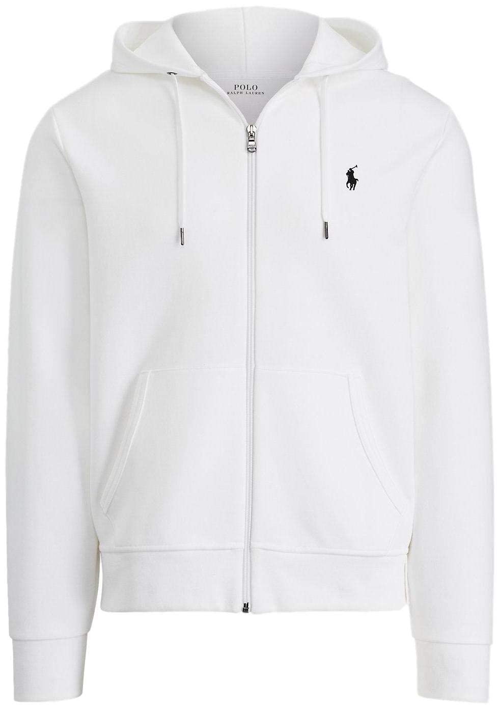 Ralph Lauren Men's Double Knit Tech Fleece Hoodie - XL Size White - Comfortable Pullover for Casual Wear & Outdoor Activities