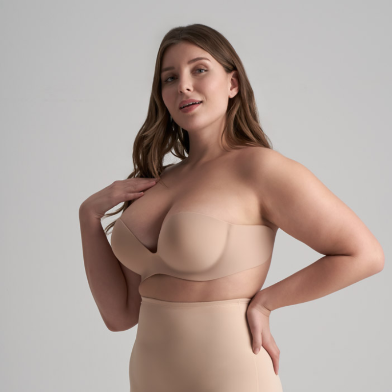 Bye Bra Gala Bra - Comfortable Strapless Invisible Bra for Women, Beige - Perfect for Weddings, Parties, and Everyday Wear