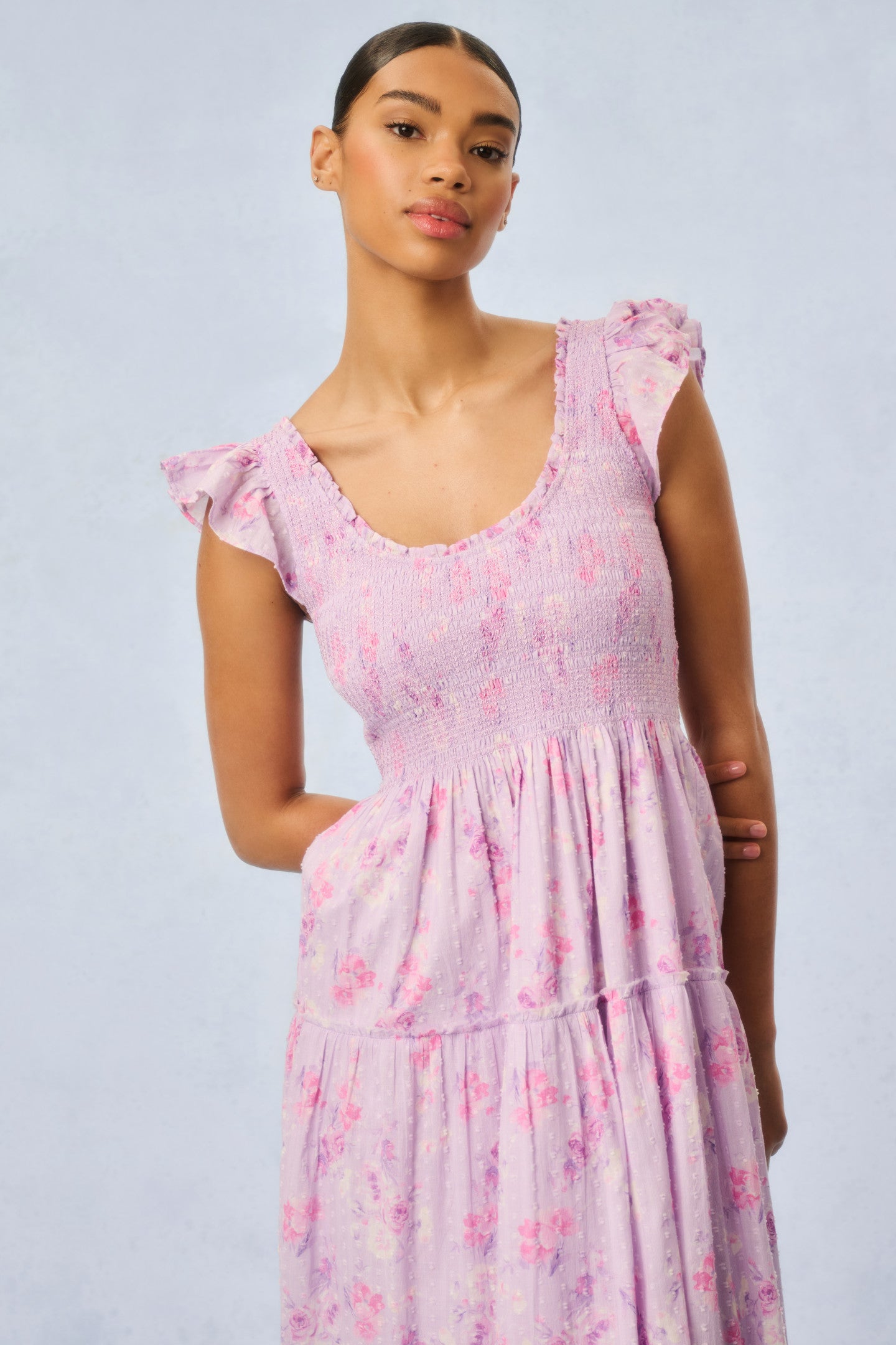 Chessie Floral Print Cotton Maxi Dress for Women - Elegant Summer Beach Dress for Vacation, Party & Casual Wear