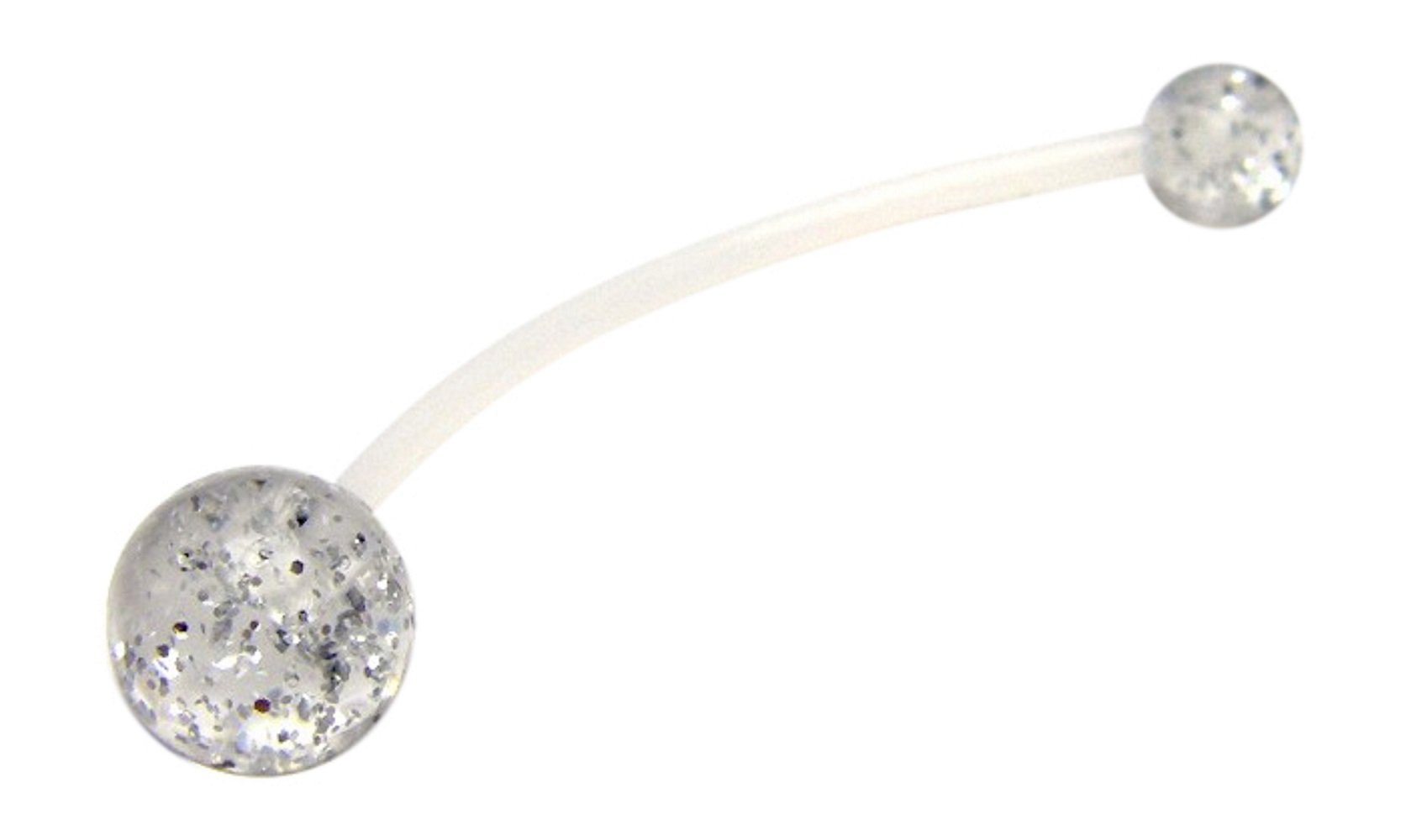 Pastel Glitter Belly Ring - Flexible Navel Bar for Sports, Pregnancy & Everyday Wear - Hypoallergenic Body Jewelry for Women