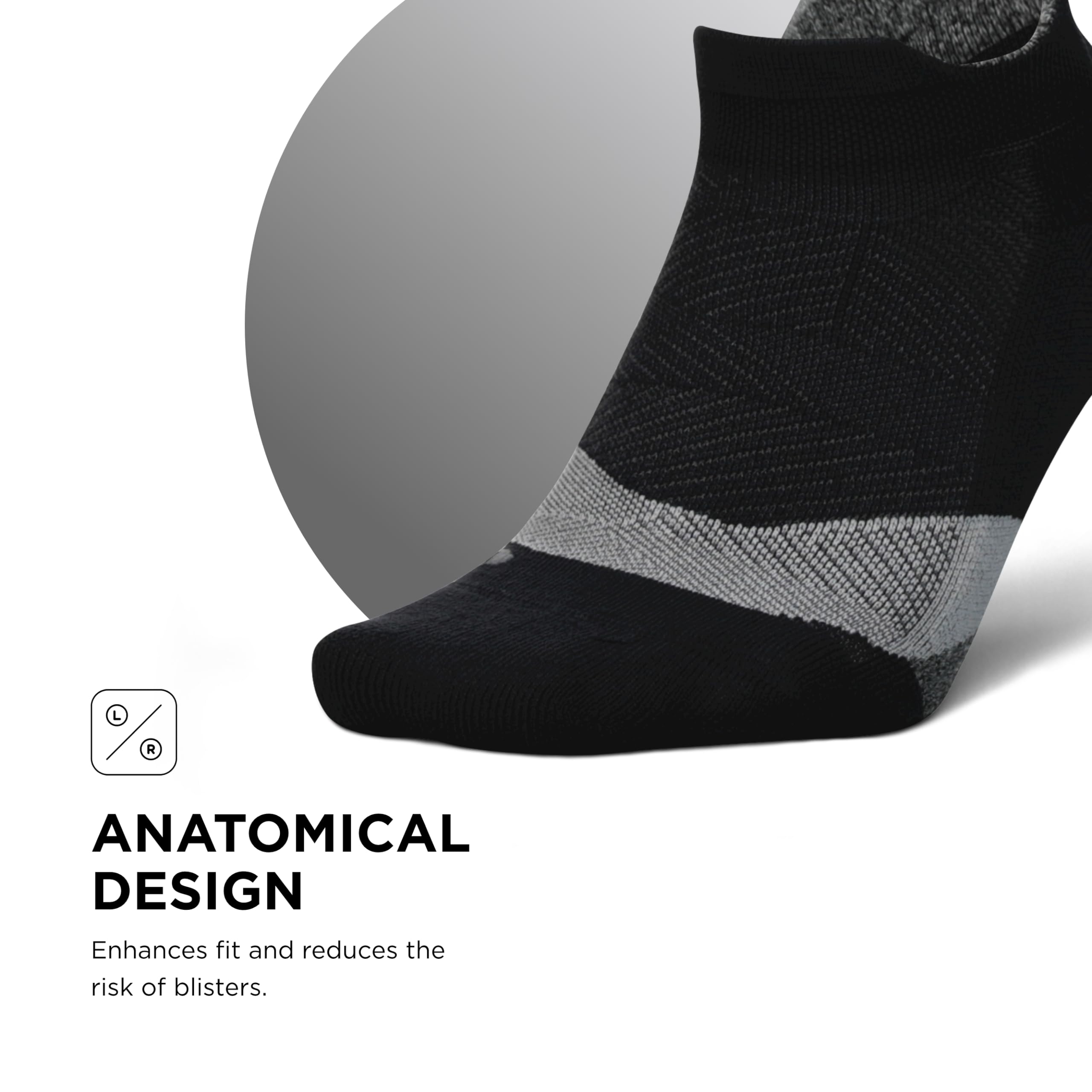 Feetures Elite Light Cushion No Show Tab Ankle Socks - Breathable Sport Socks with Targeted Compression for Running & Gym - Black (6-Pair Pack) - Perfect for Workouts, Hiking & Everyday Comfort