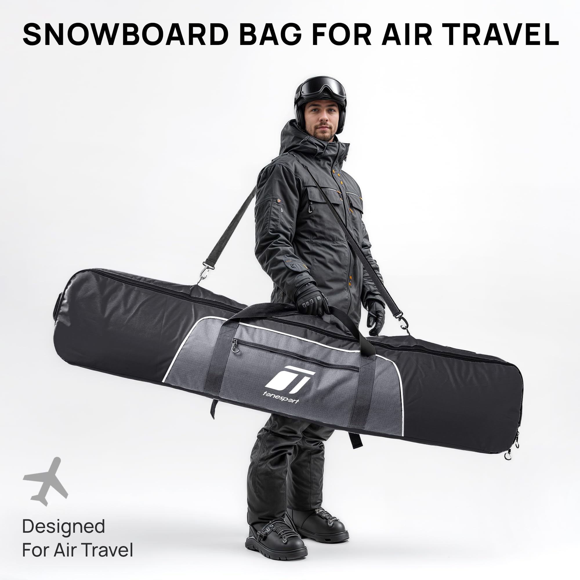 Best Padded & Waterproof Snowboard Travel Bag for Airplanes - Fits Up to 165cm Snowboards - Durable Protection for Ski Trips & Winter Vacations