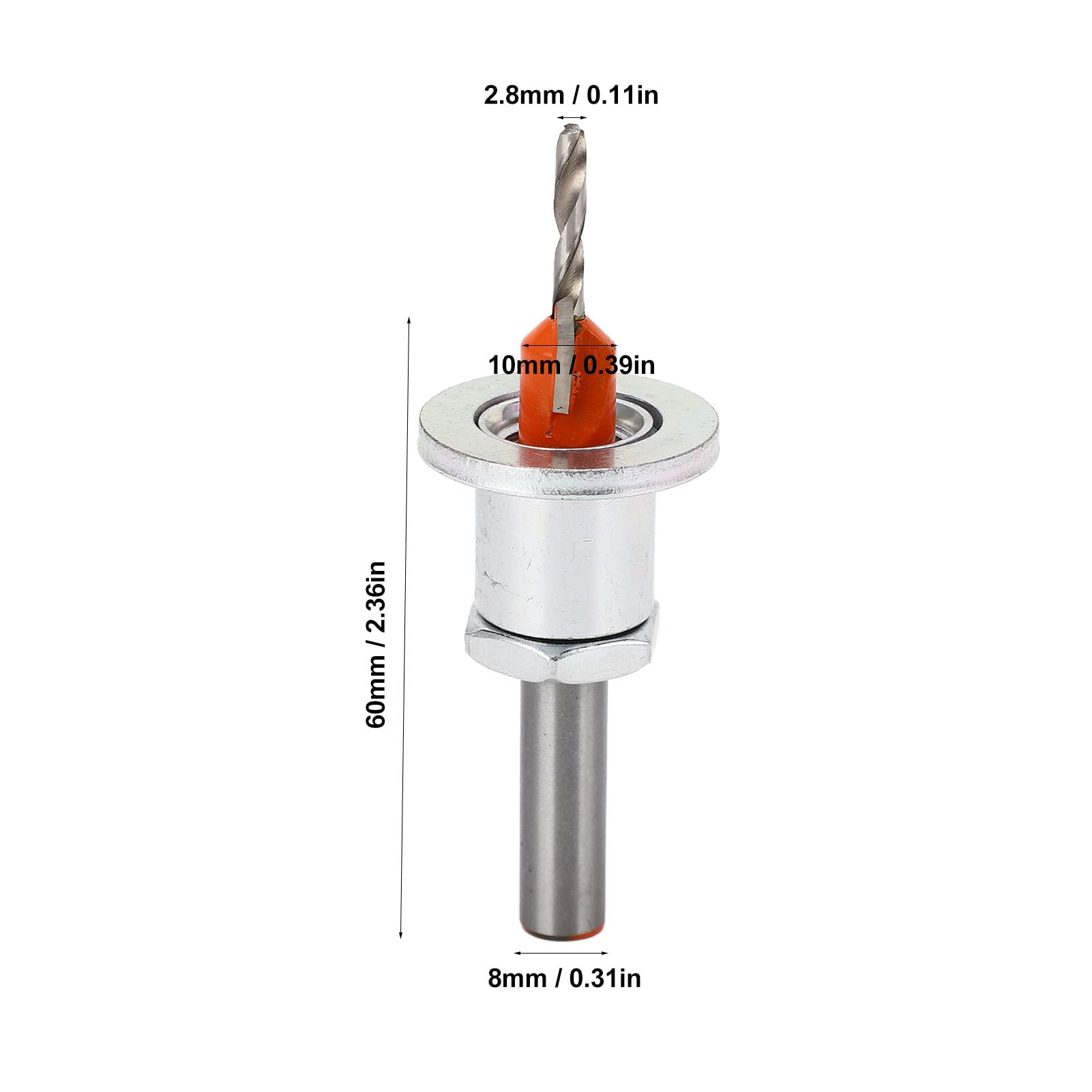 Countersink Drill Bit Set with Depth Stop - 2.8x10mm Adjustable Depth Collar & Accessories for Woodworking, Cabinetry & DIY Projects | Professional Carpenter Tools