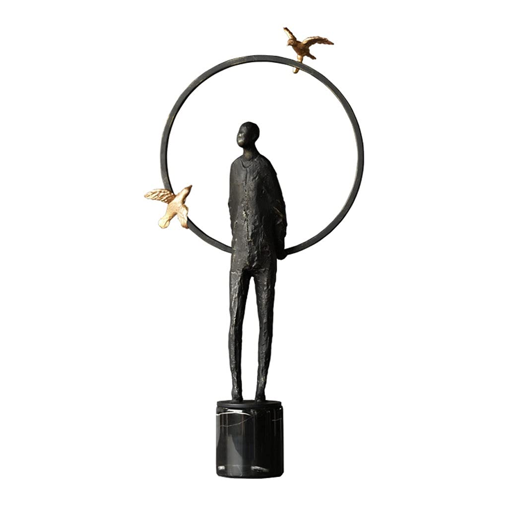 Jinyi2016SHOP Cast Iron Character Sculpture - Unique Desktop Decor for Living Room, Office & Home | Creative Art Gift Idea for Housewarming, Birthday & Holidays