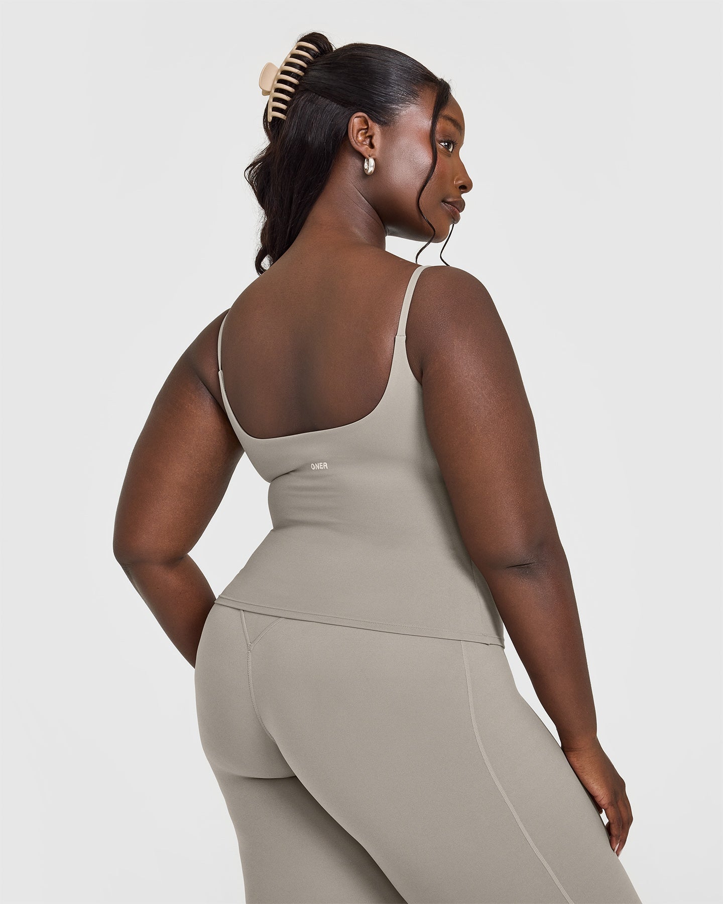 SoftMotion™ Strappy Vest with Built-in Bra Shelf | Warm Sand | Comfortable Layering for Yoga, Running & Casual Wear