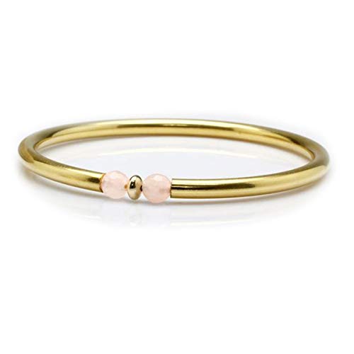 Rose Quartz Goldan Bead-Bangle